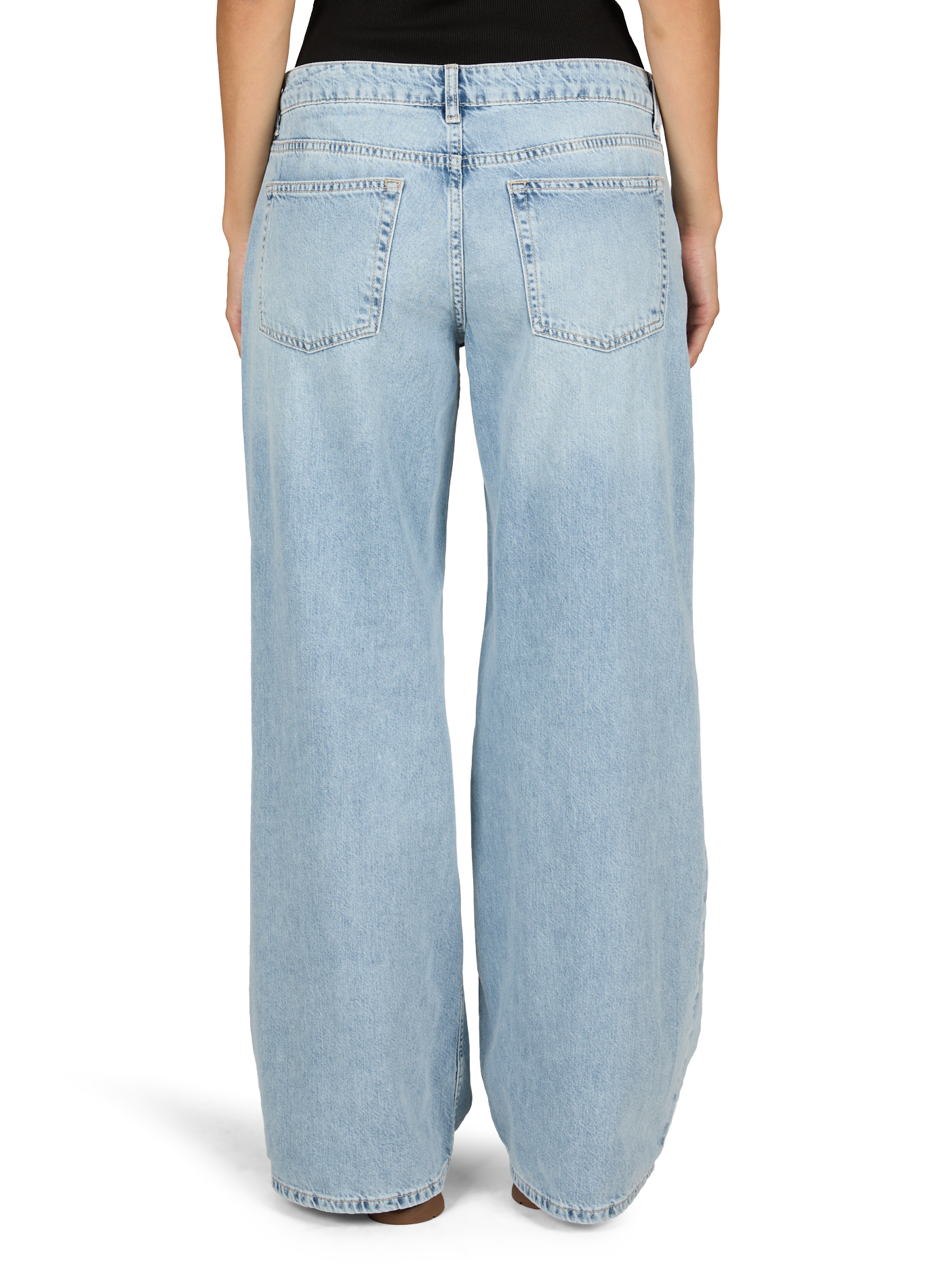 Jean droit Tsanna en coton TOPSHOP Bleu