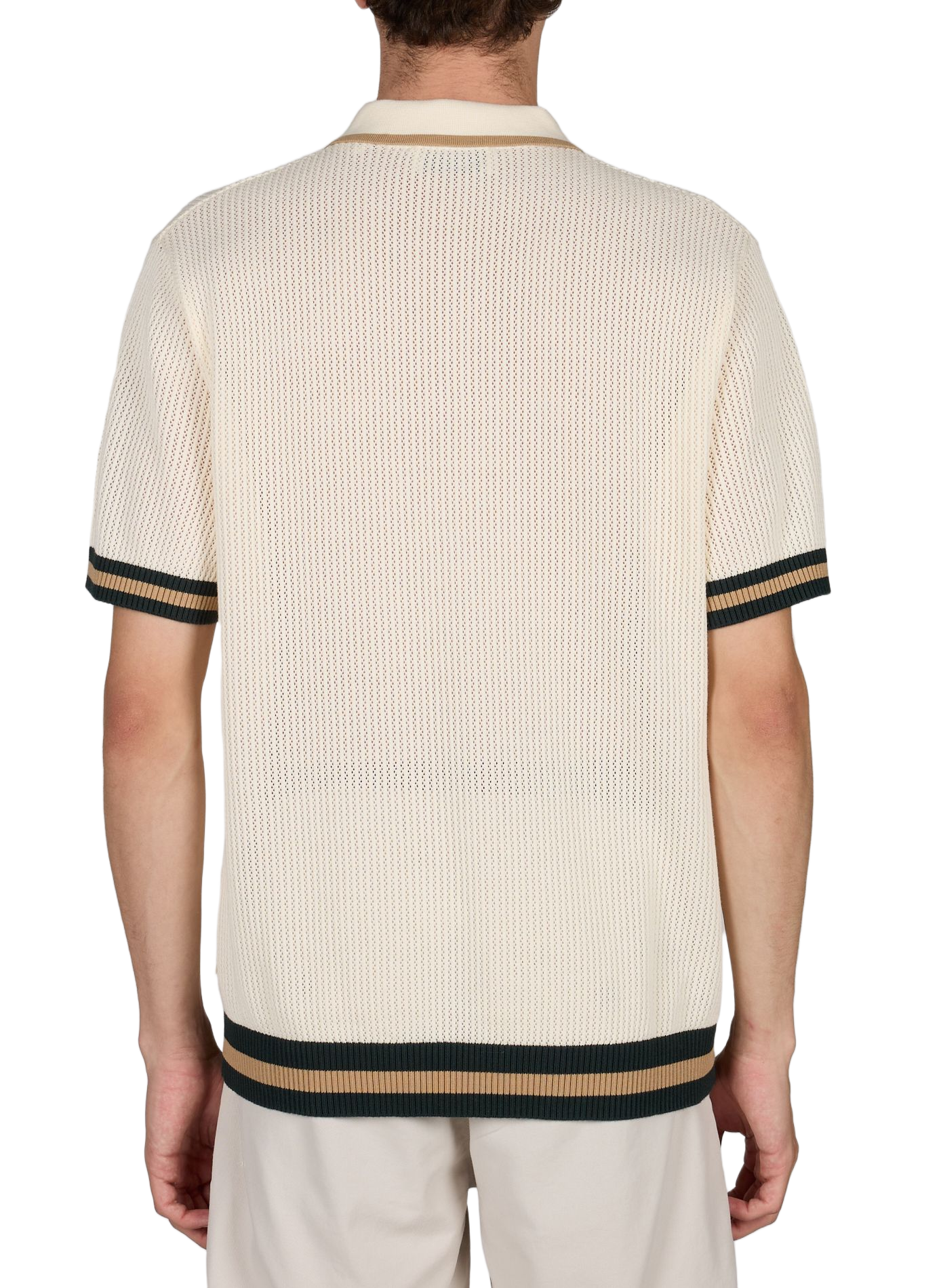Short-sleeved cotton knit polo LES DEUX White