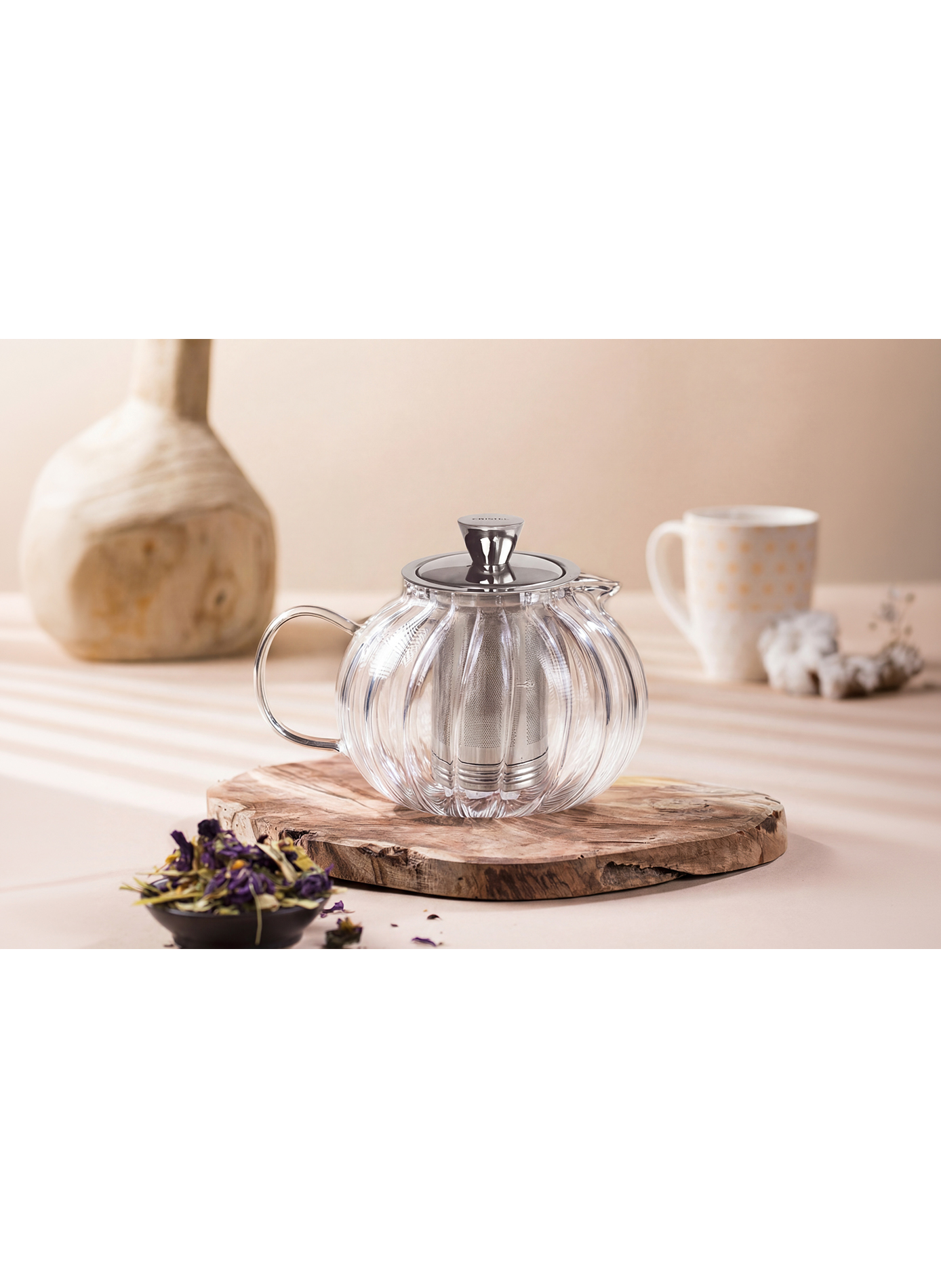 Théière Gyokuro en verre avec filtre dévissable CRISTEL Transparent
