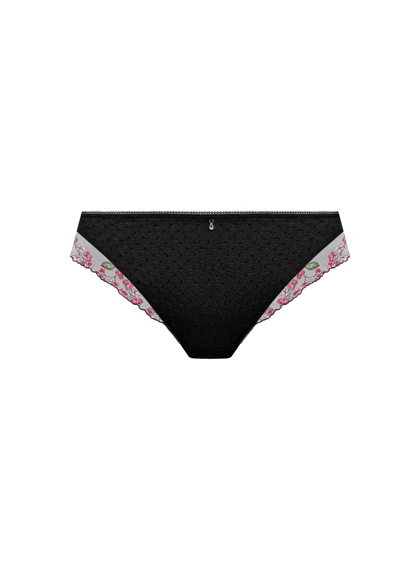 Spitzen-Slip mit Blumenstickerei FREYA Schwarz