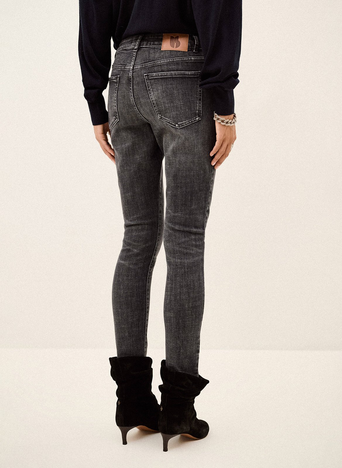 Slim fit jeans van gemengd katoen niko BA&SH Grijs