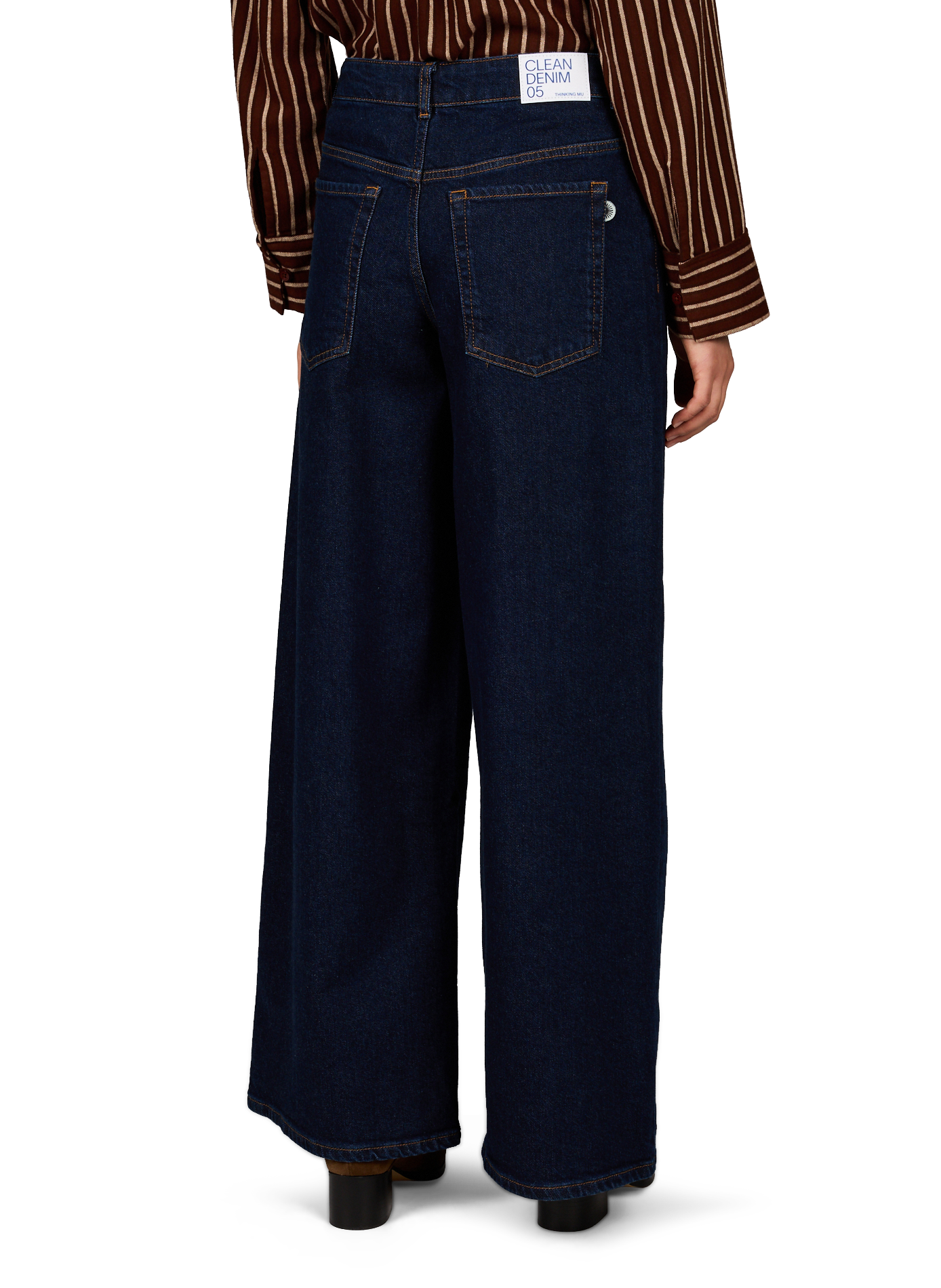 Jean Hedda in Large High Waist in Mixed Cotton THINKING MU Blau