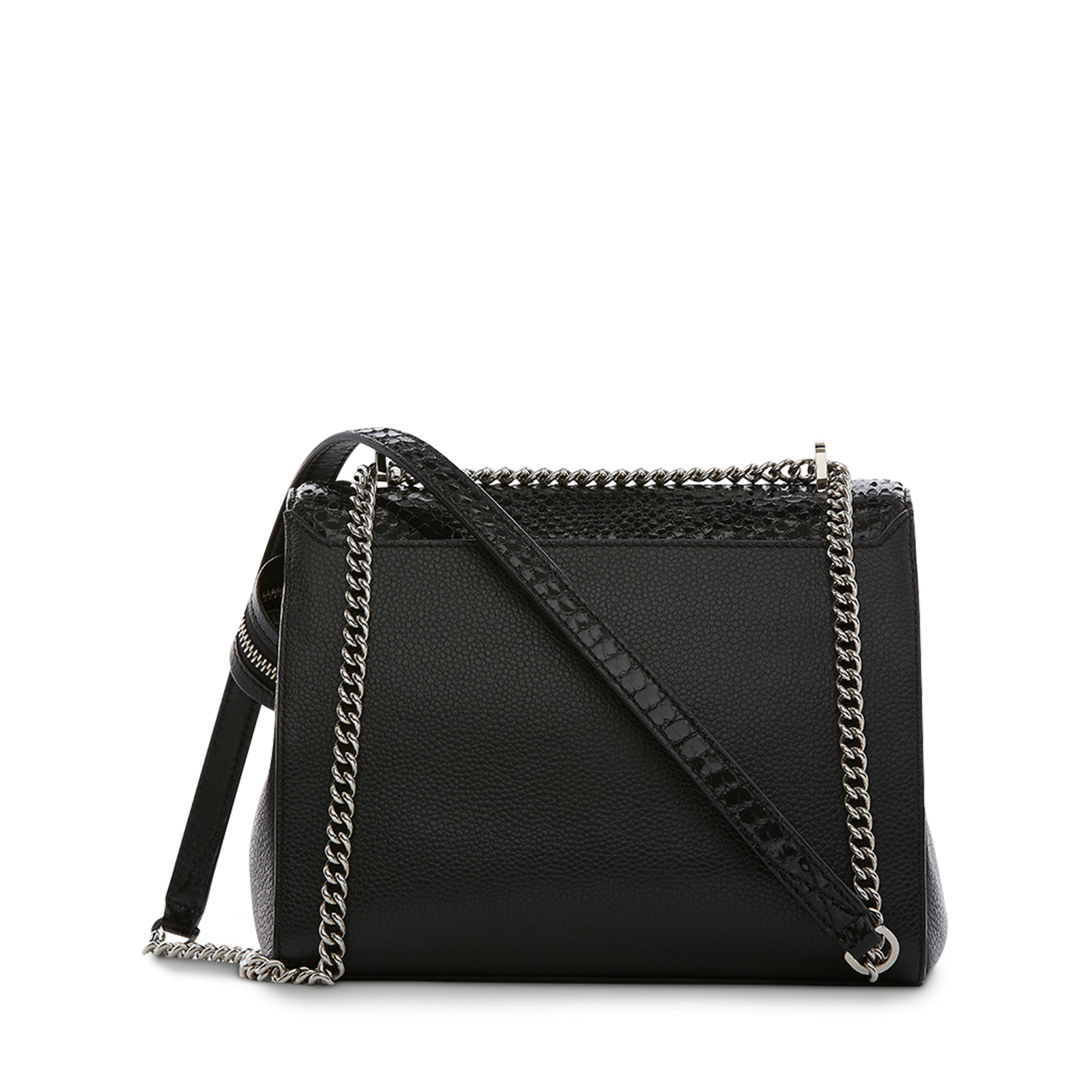 Middelgrote flap tas met ketting en lederen schouderband. LANCEL Zwart