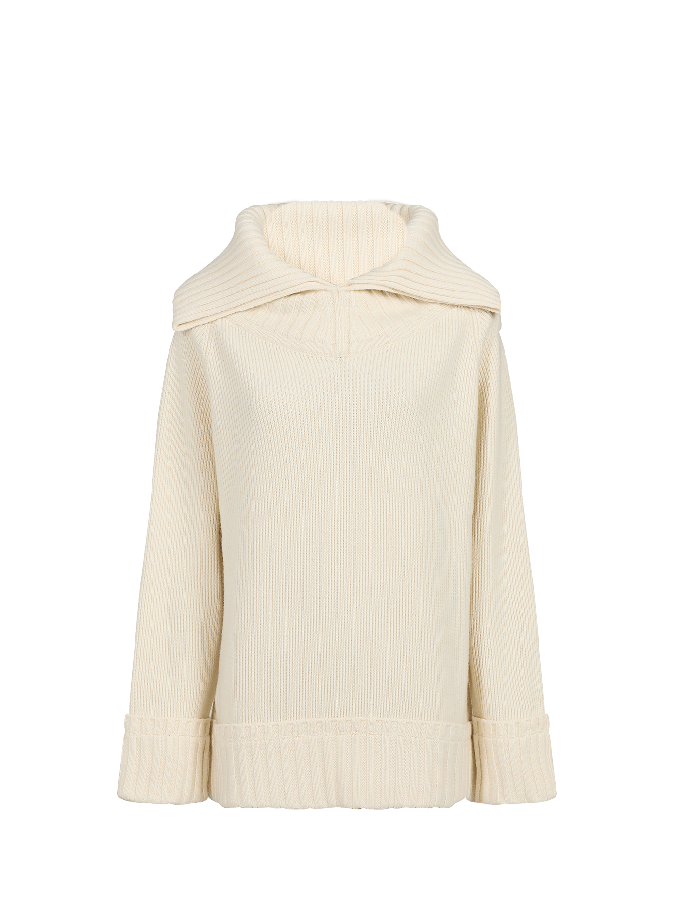 Wollmischung Oversize-Funnelneck-Pullover VICTORIA BECKHAM Beige