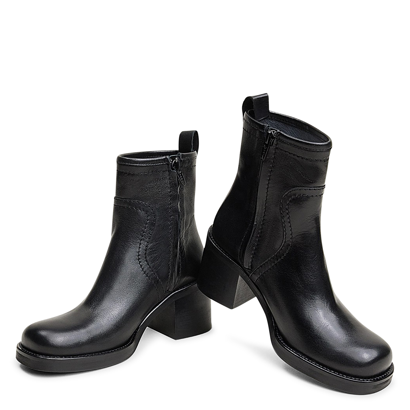 Bottines à talon en cuir divalo JONAK Noir