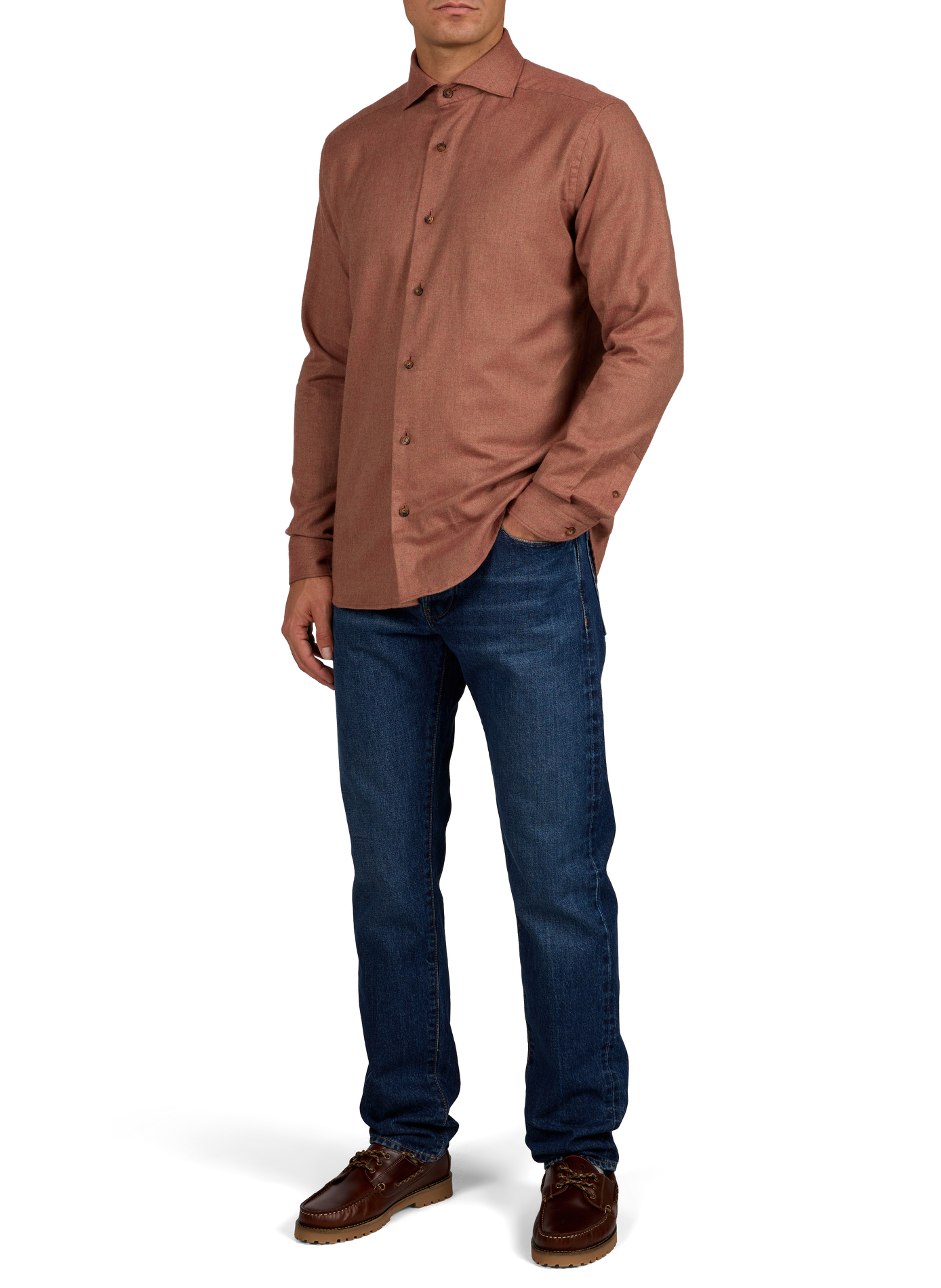 Straight cotton shirt ETON Orange