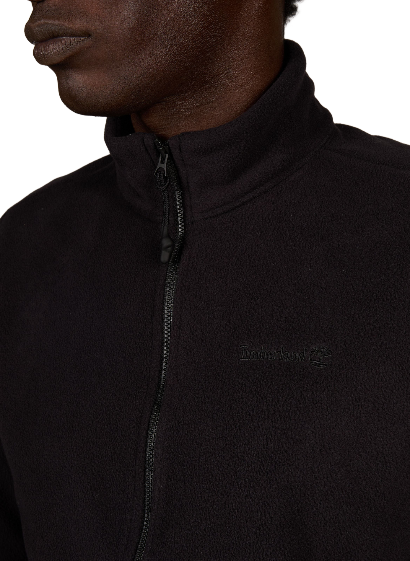 Plain zip-up high-neck fleece TIMBERLAND Black