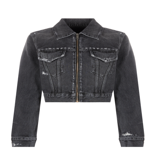 Shop Givenchy Denim Zip-up Jacket In Black
