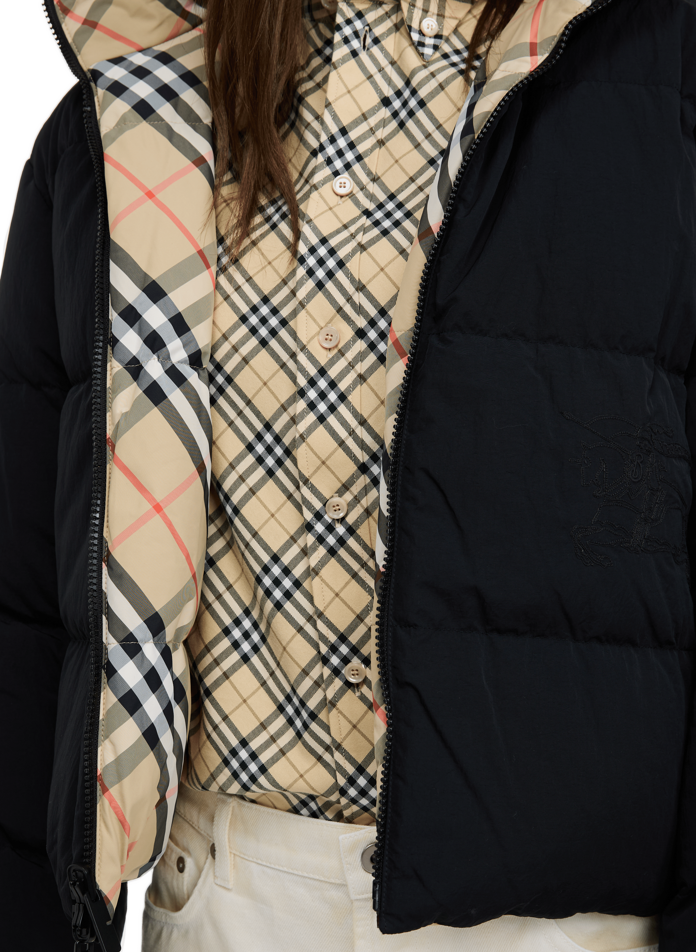 Tartan printed puffer jacket BURBERRY Multicolour