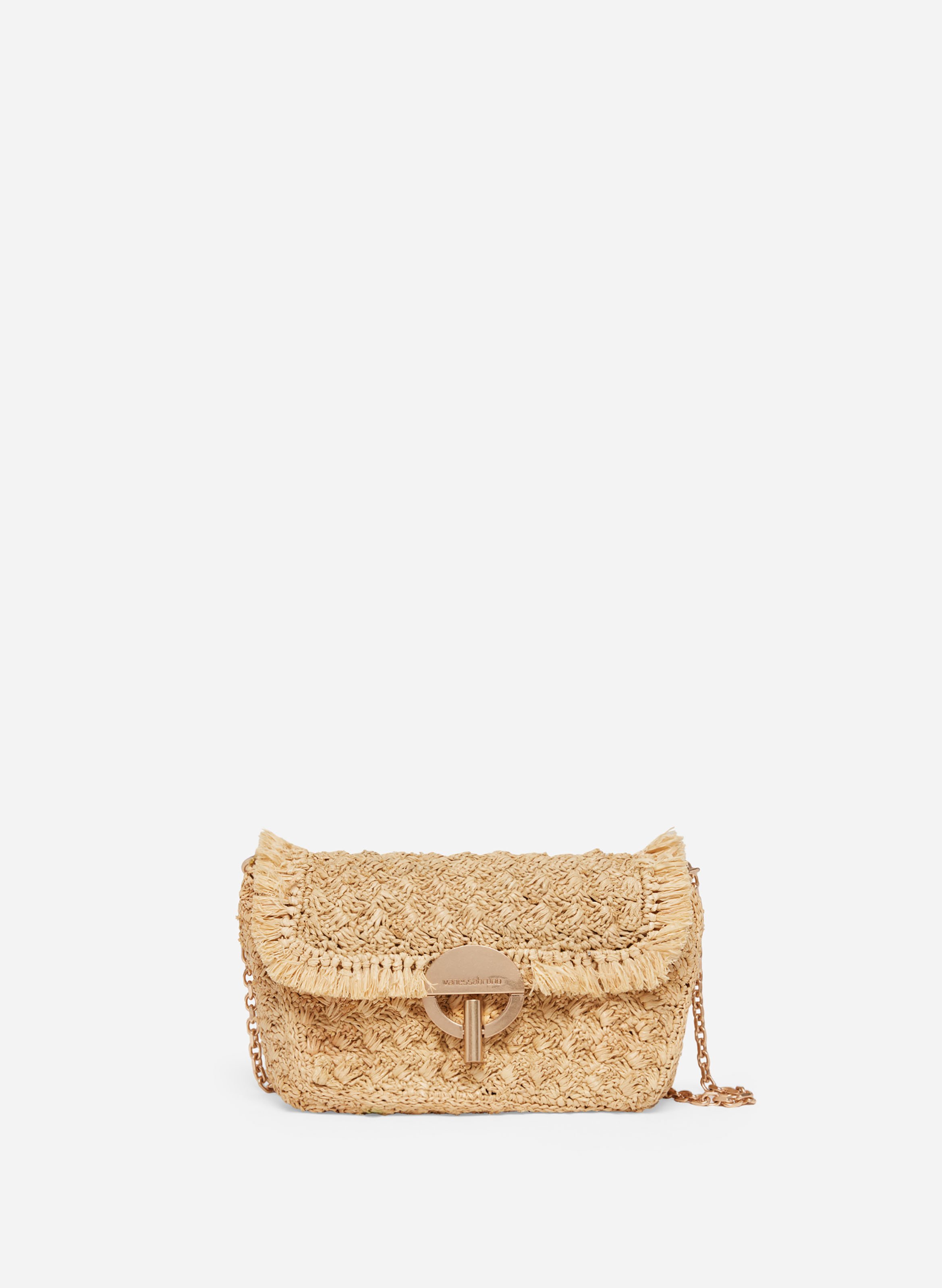 Moyen sac moon en raphia VANESSA BRUNO Doré