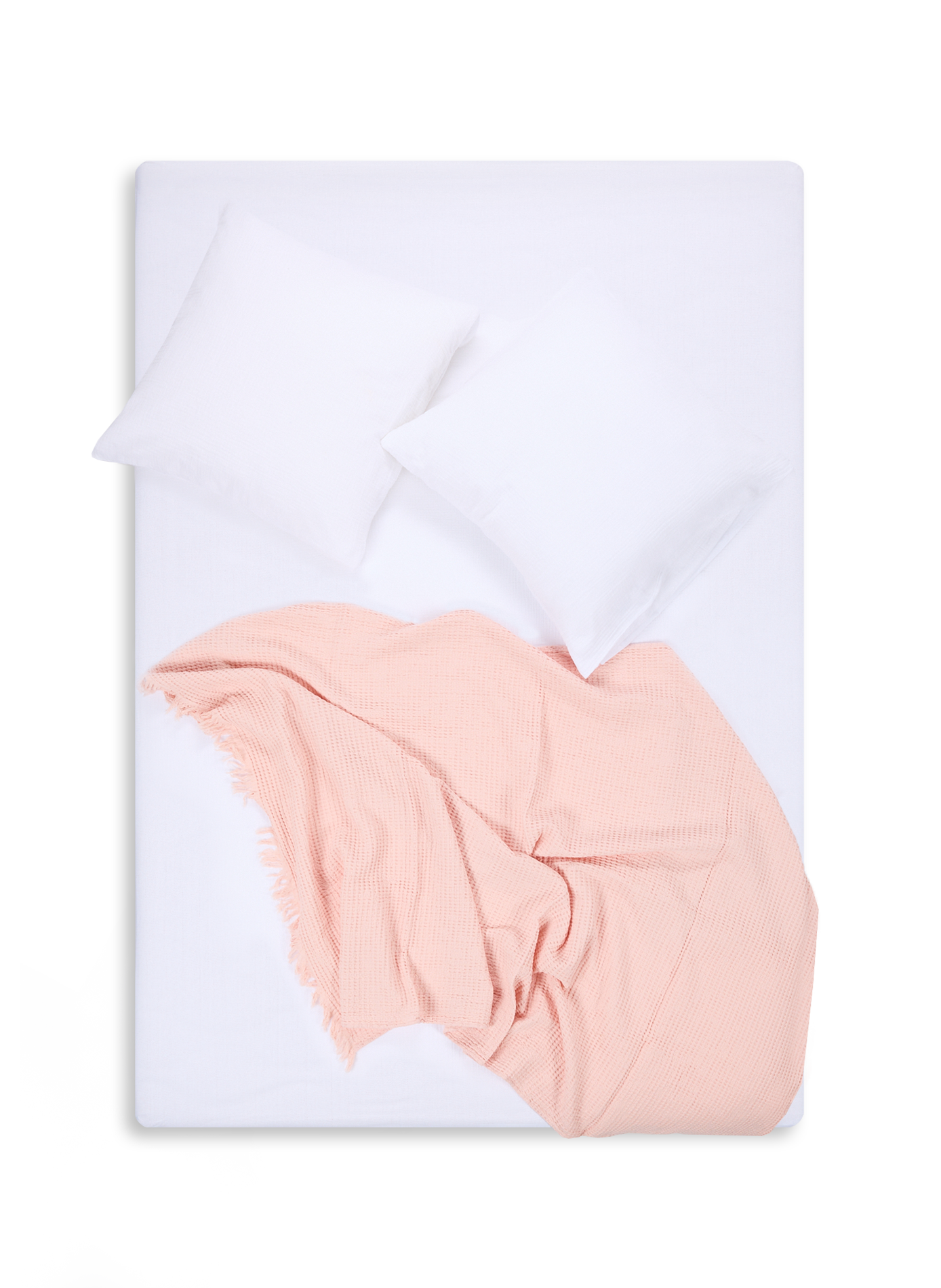 Plaid en nid d'abeille en coton AU PRINTEMPS PARIS Rose