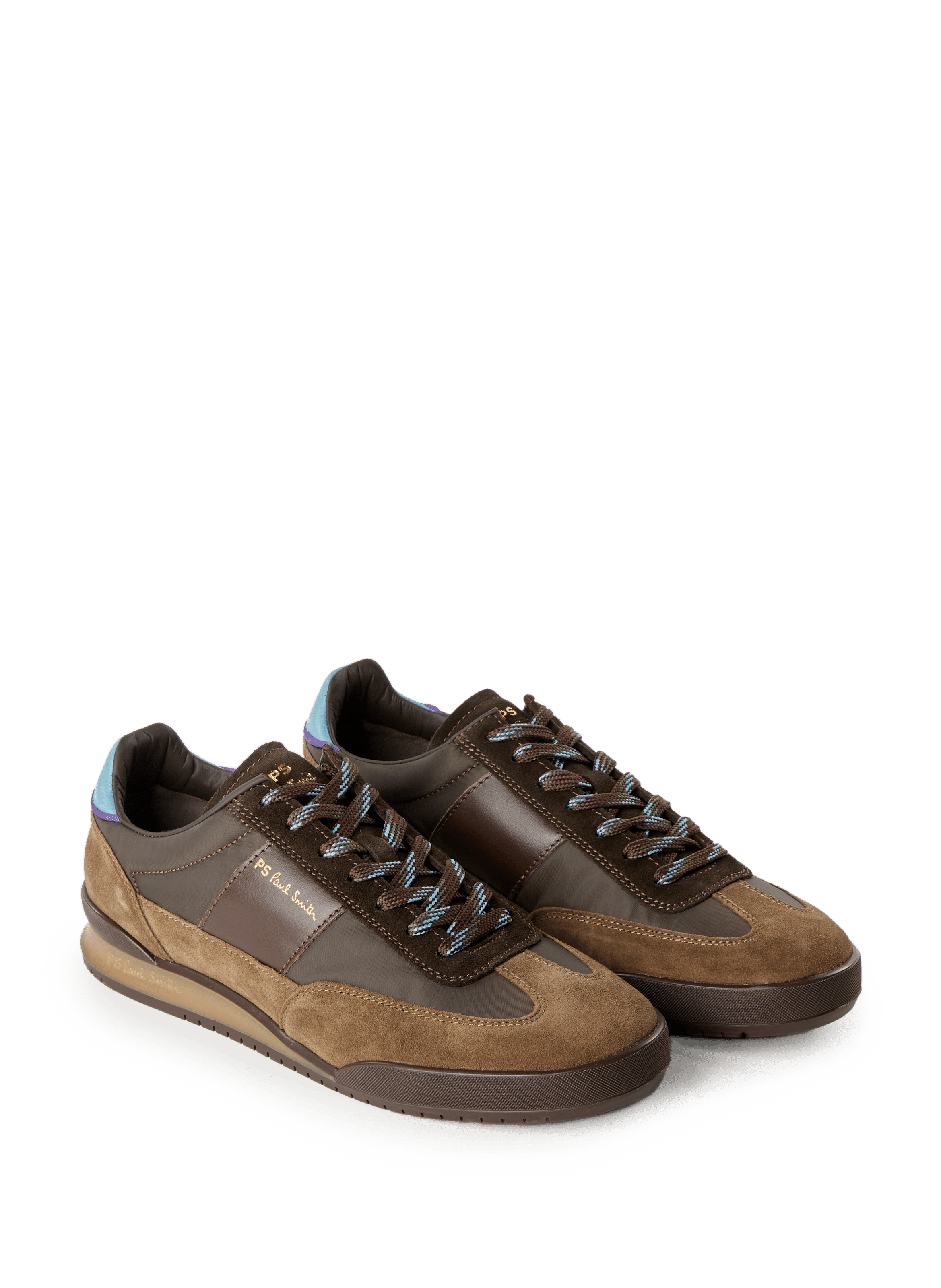 Baskets bi-matière en cuir mélangé PAUL SMITH Kaki