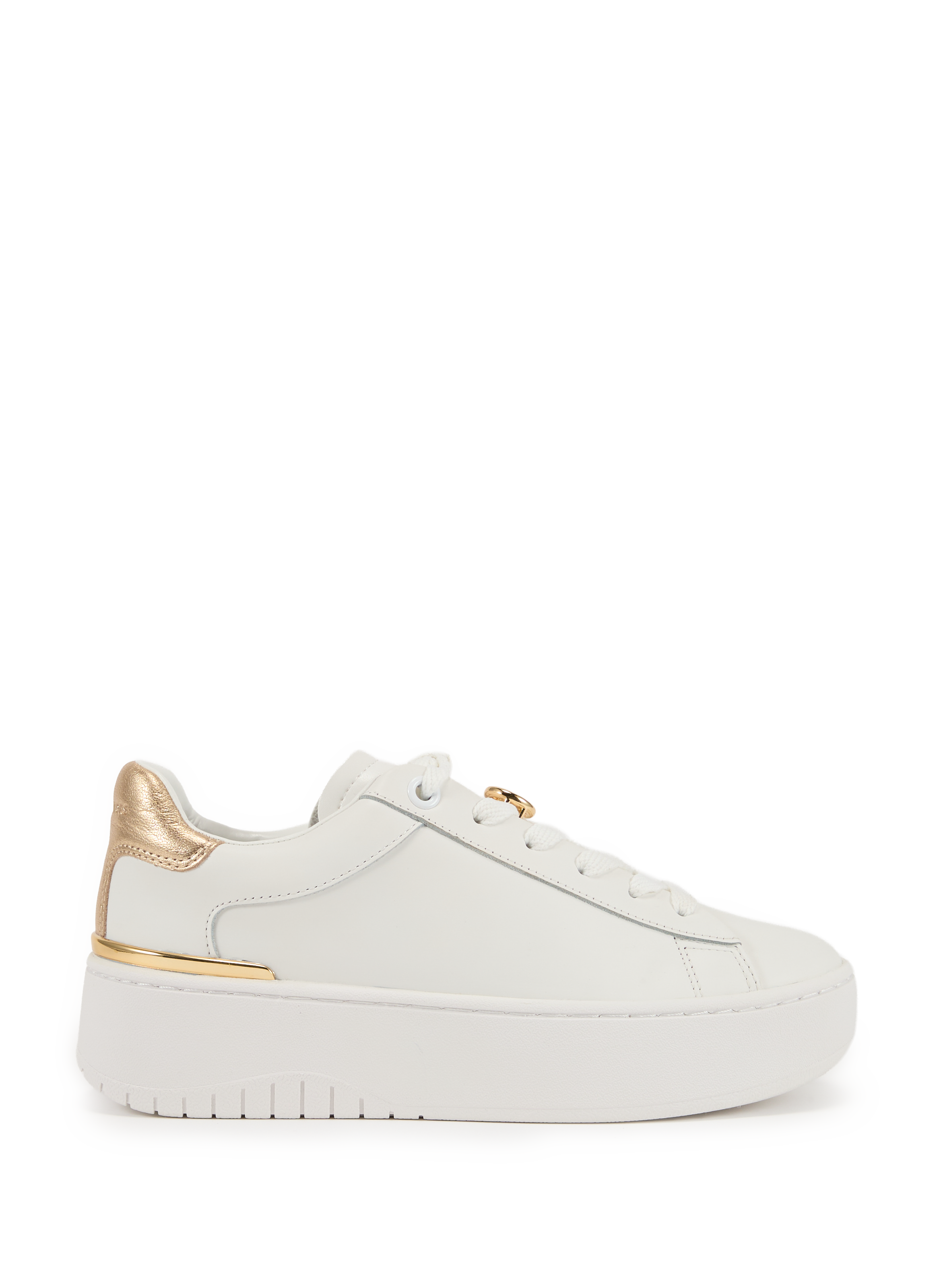 MICHAEL KORS Leather platform sneakers White