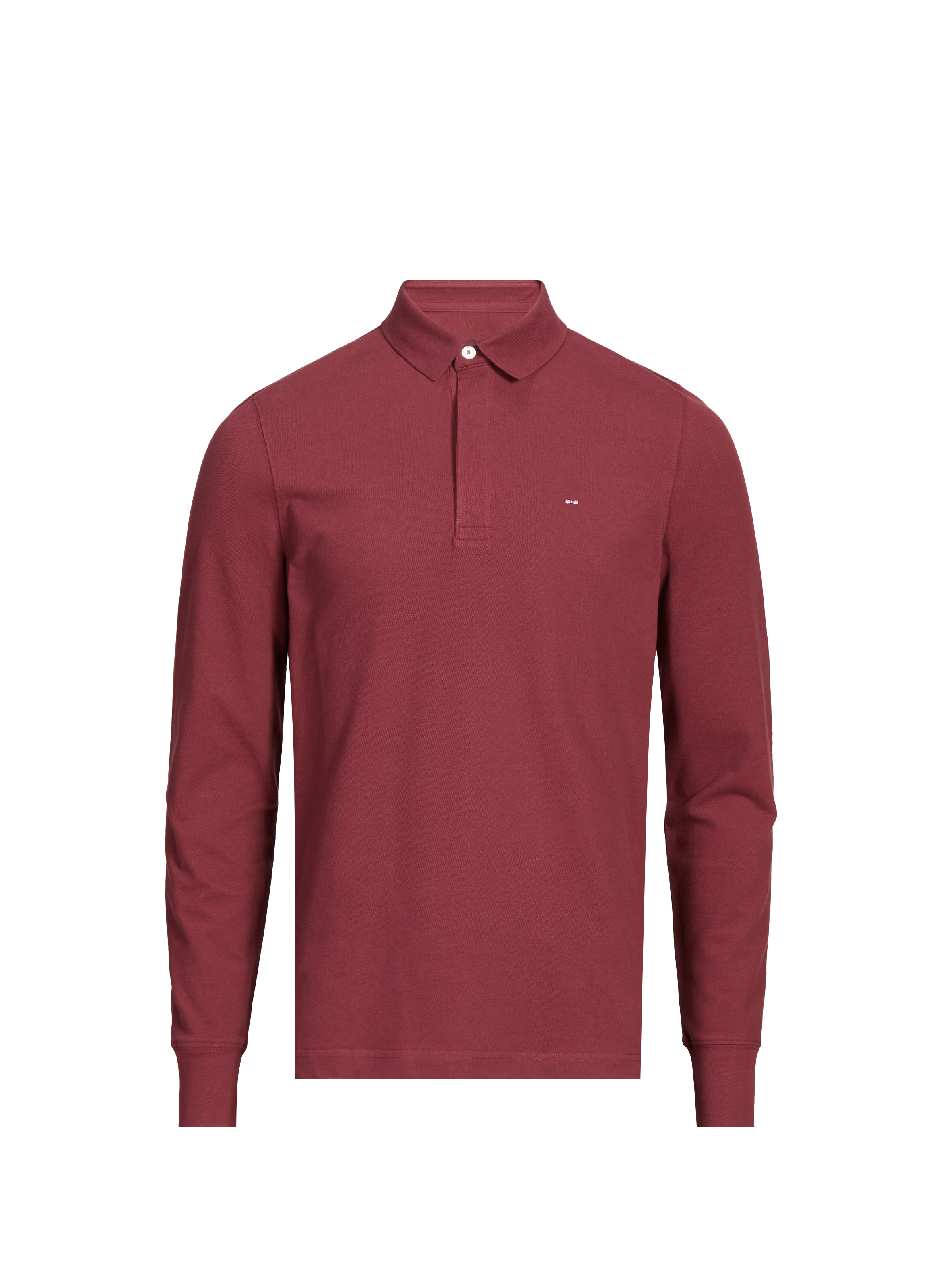 EDEN PARK Polo à manches longues en coton mélangé Rouge