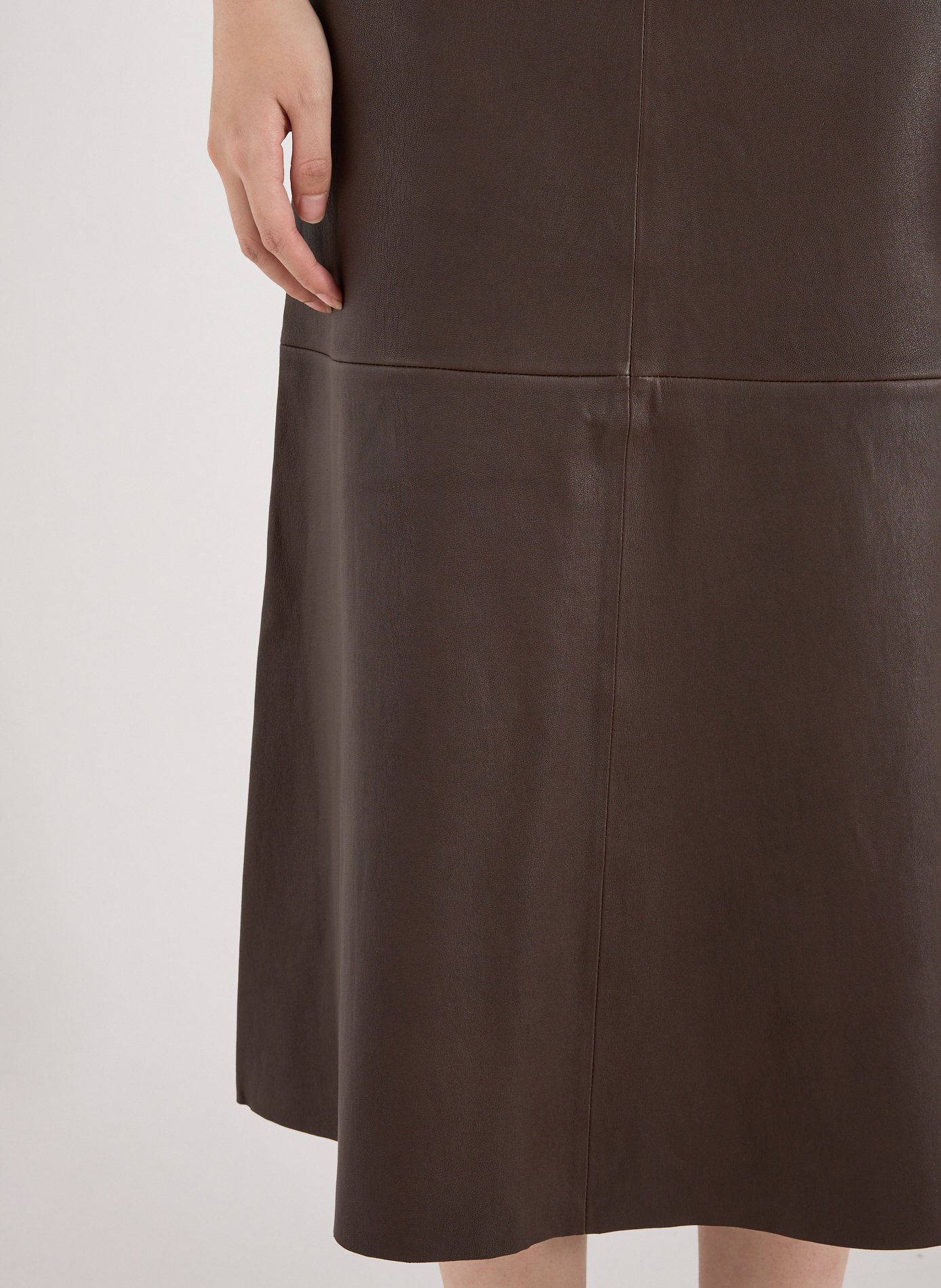 A-line leather skirt by Simoas BY MALENE BIRGER Brown