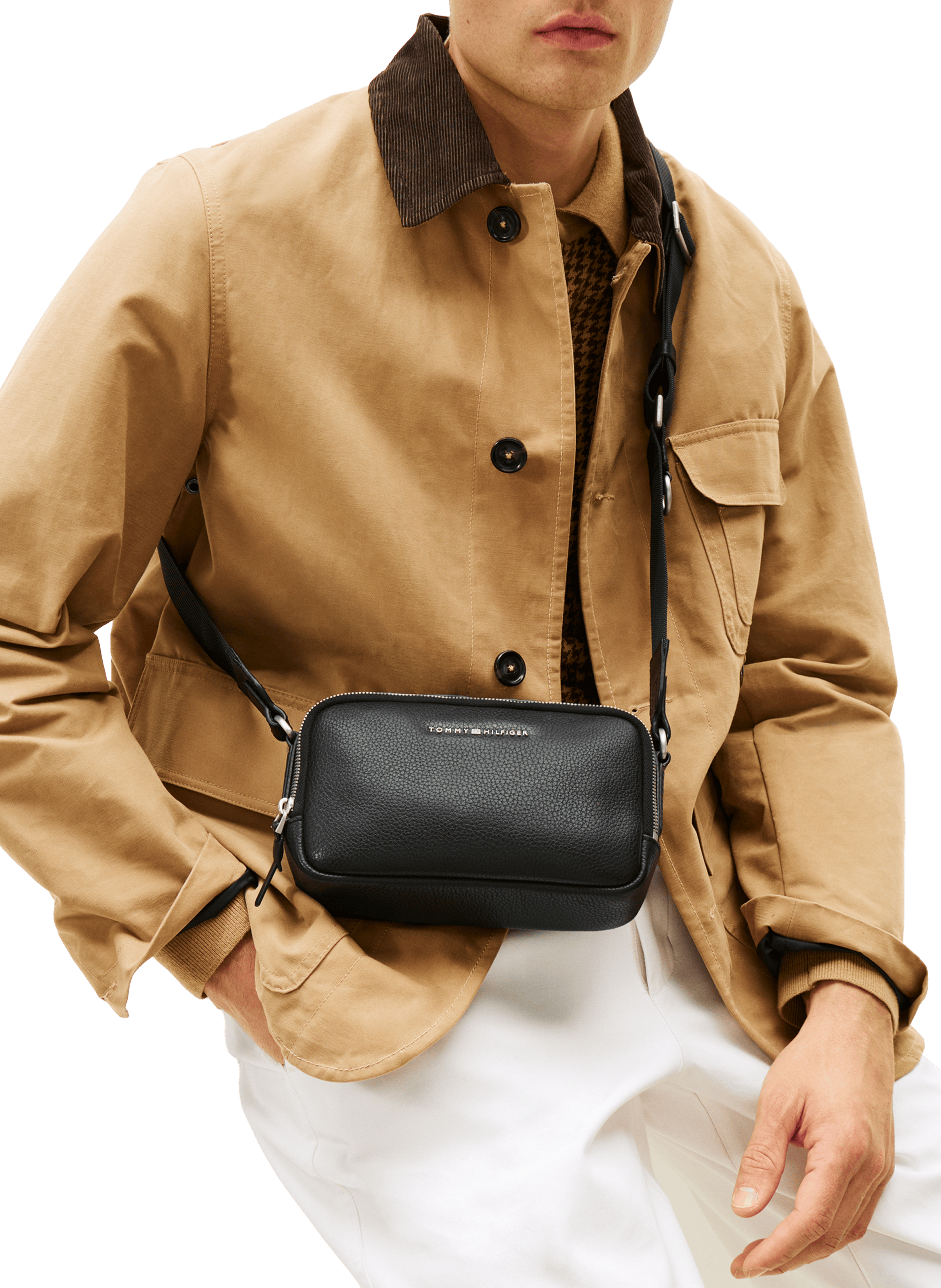 Grained faux leather camera bag TOMMY HILFIGER Black