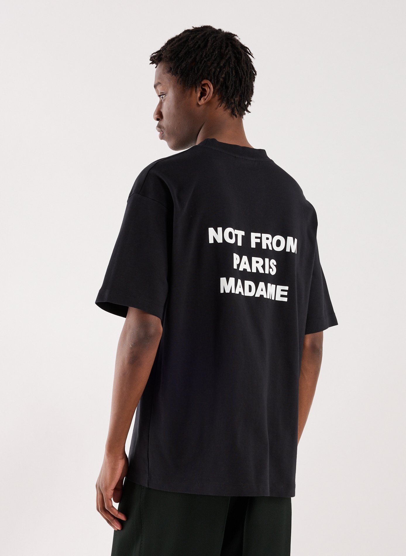 T-Shirt ample sérigraphié en coton DROLE DE MONSIEUR Noir