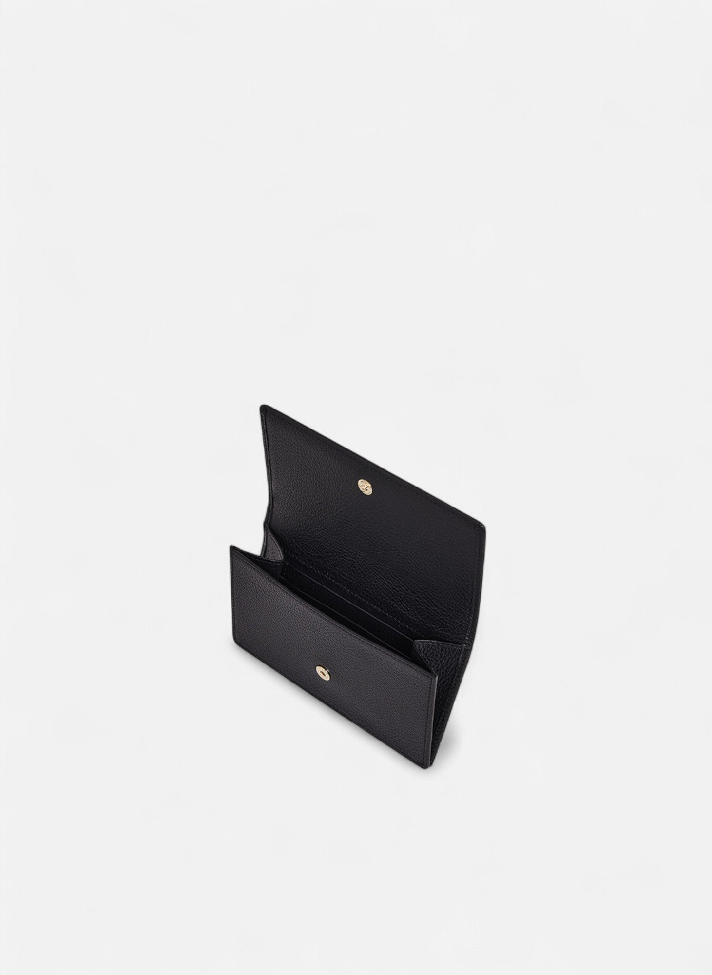 Porte cartes à rabat ella en cuir grainé LE TANNEUR Noir