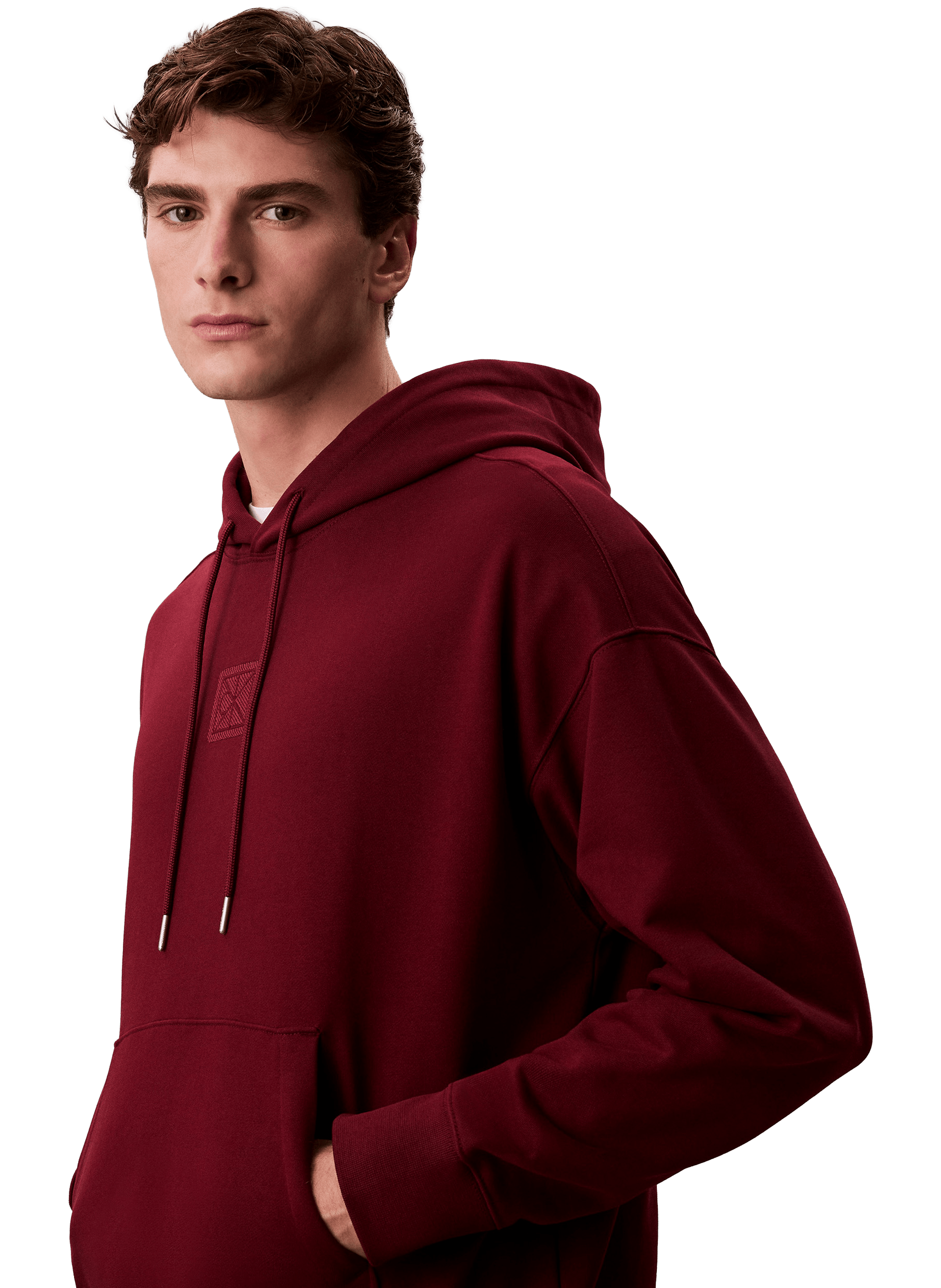 Hoodie en coton mélangé CALVIN KLEIN Rouge