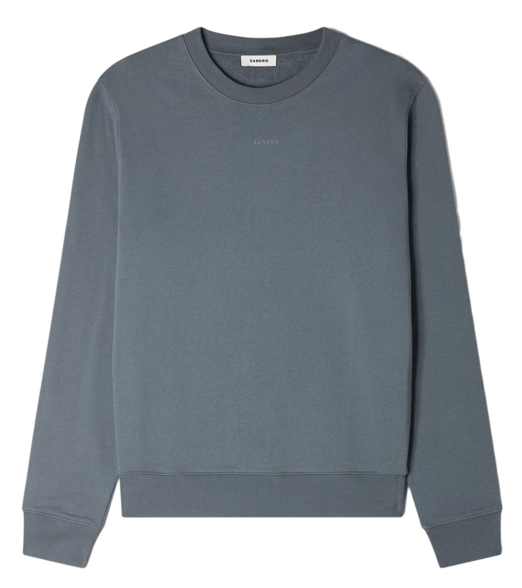 Sweat droit col rond en coton SANDRO Gris