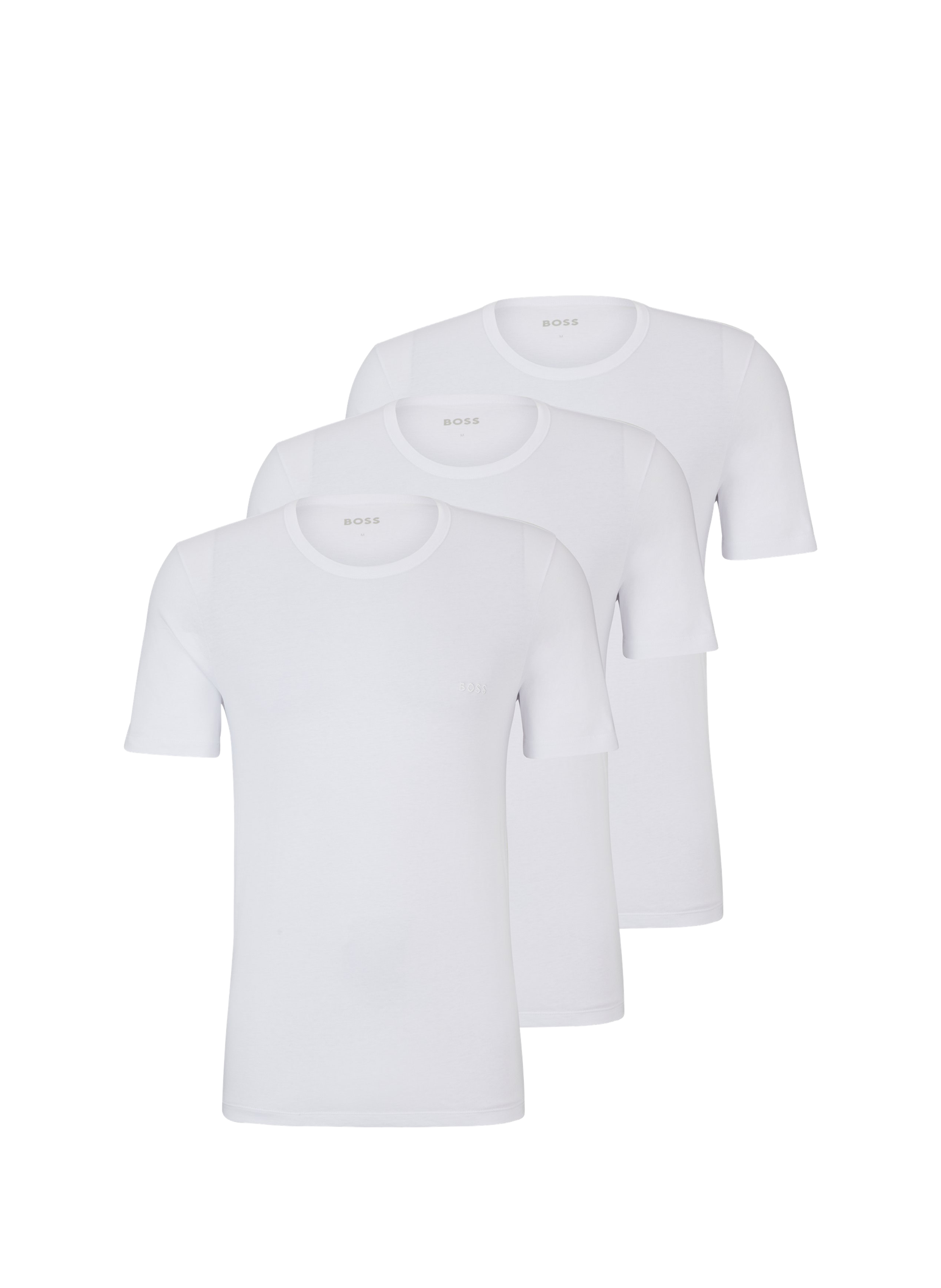 Lot de 3 tee-shirt col rond en coton BOSS Blanc