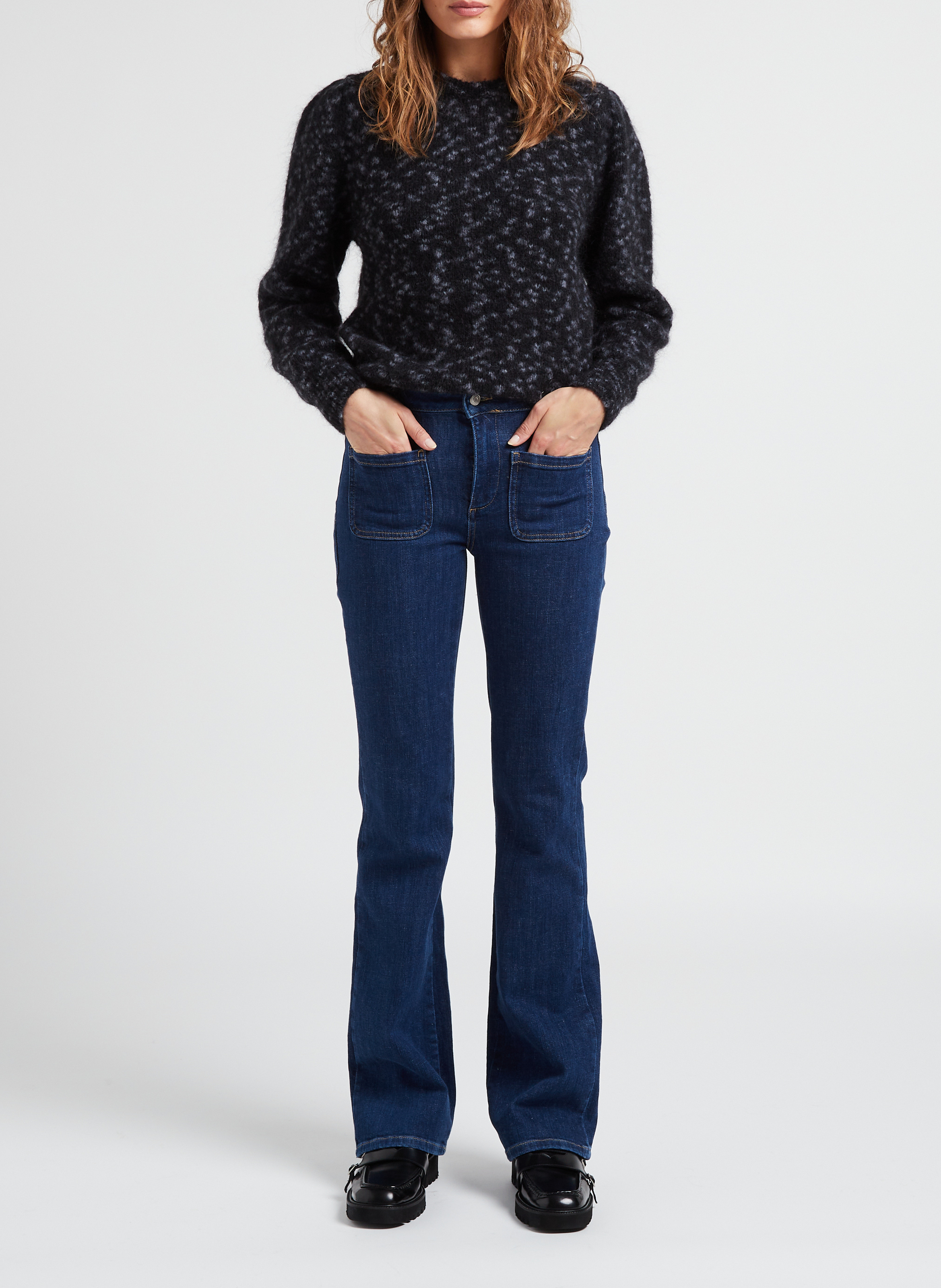 Jean droit en coton mélangé ross BA&SH Bleu