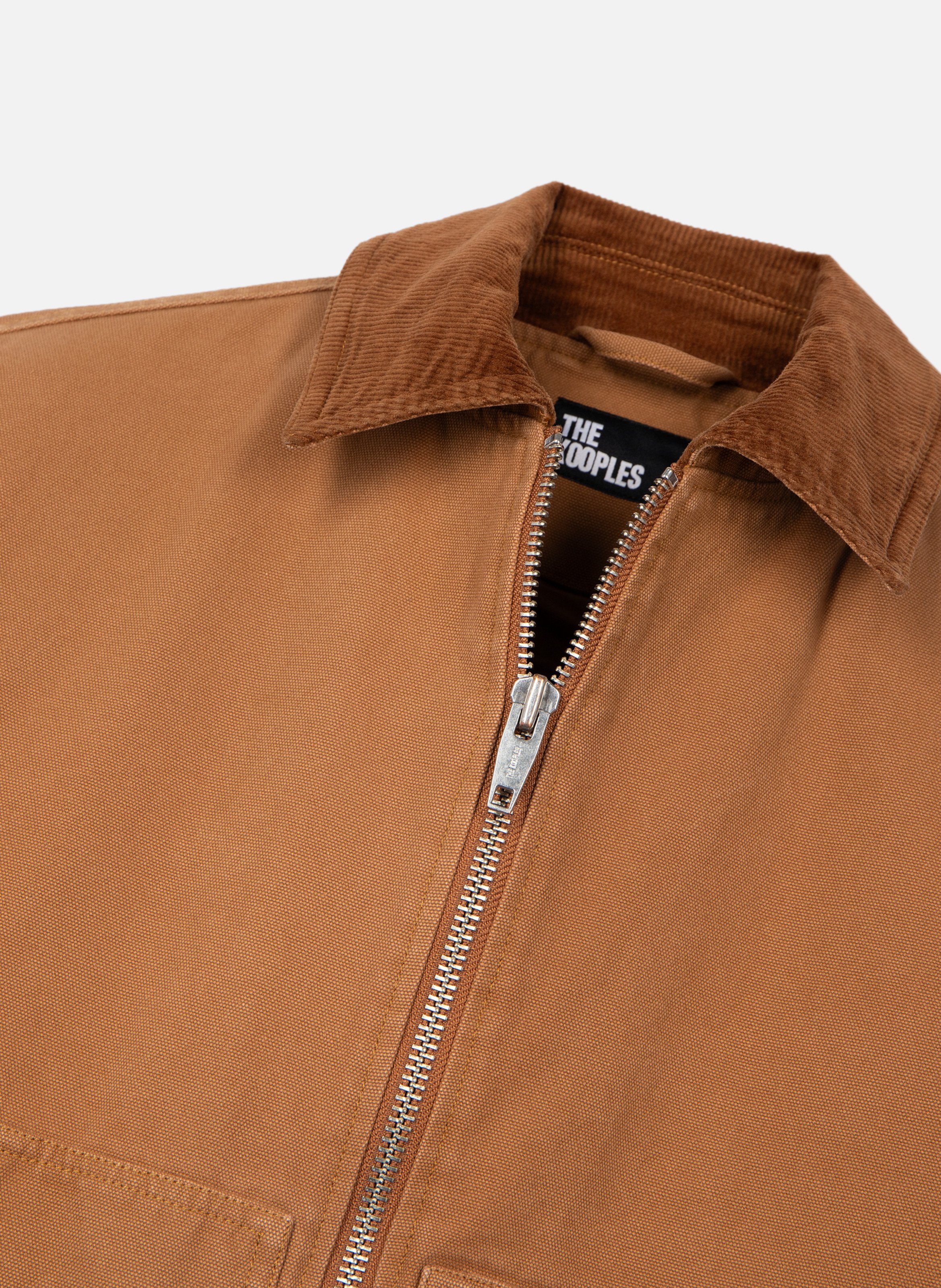 Blouson brodé dos en coton THE KOOPLES Marron