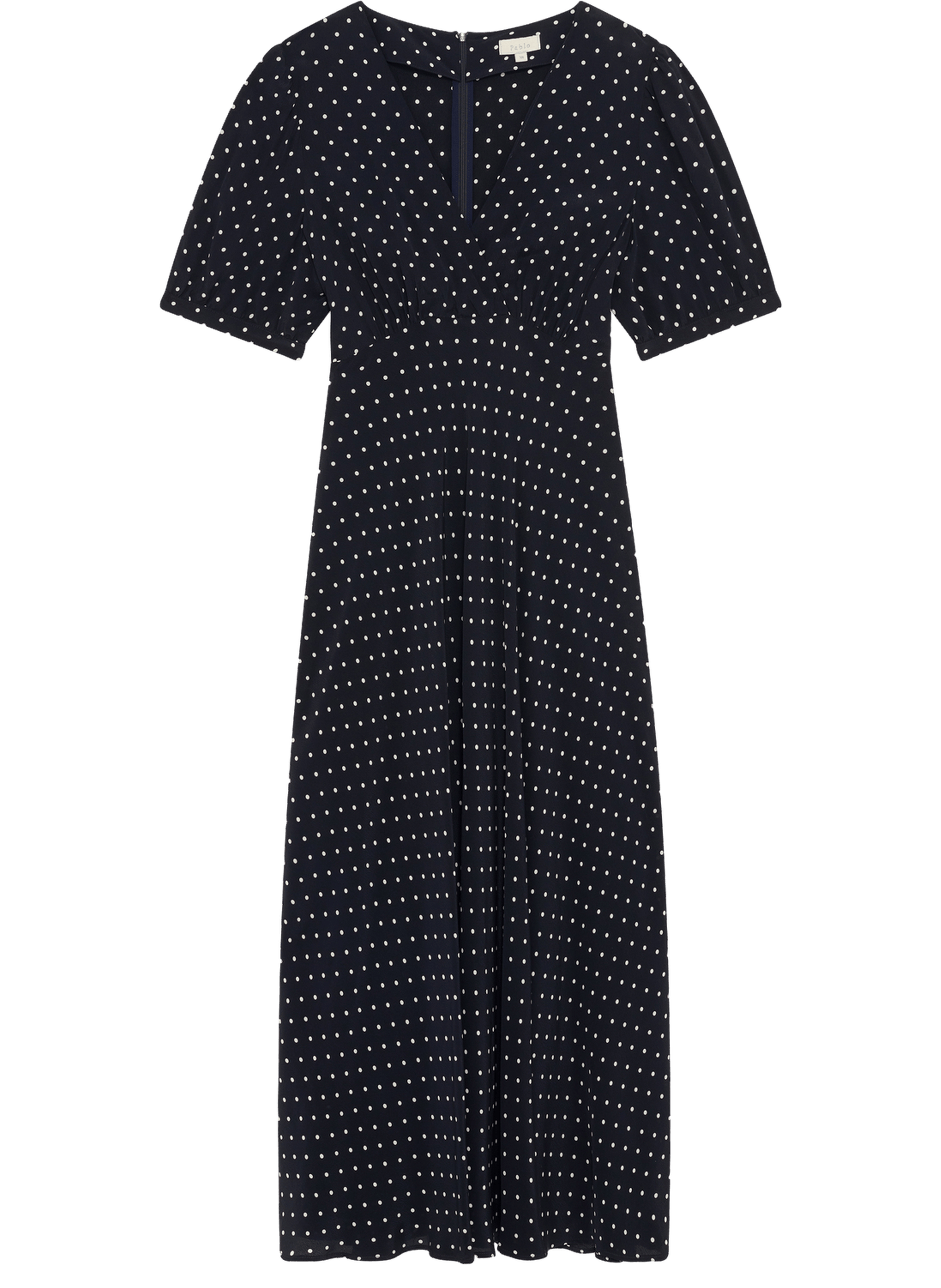 Robe longue à pois - abygail PABLO Bleu