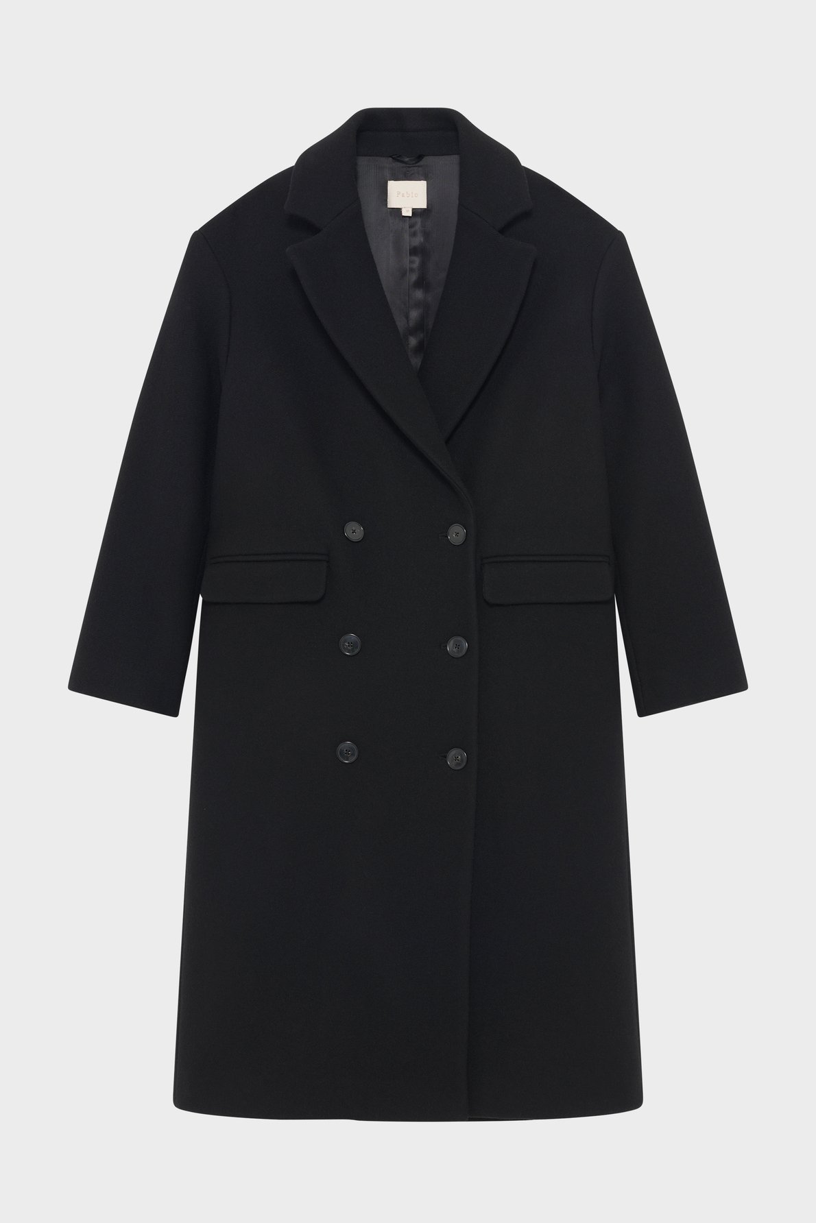 Manteau long croisé uni - milla PABLO Noir