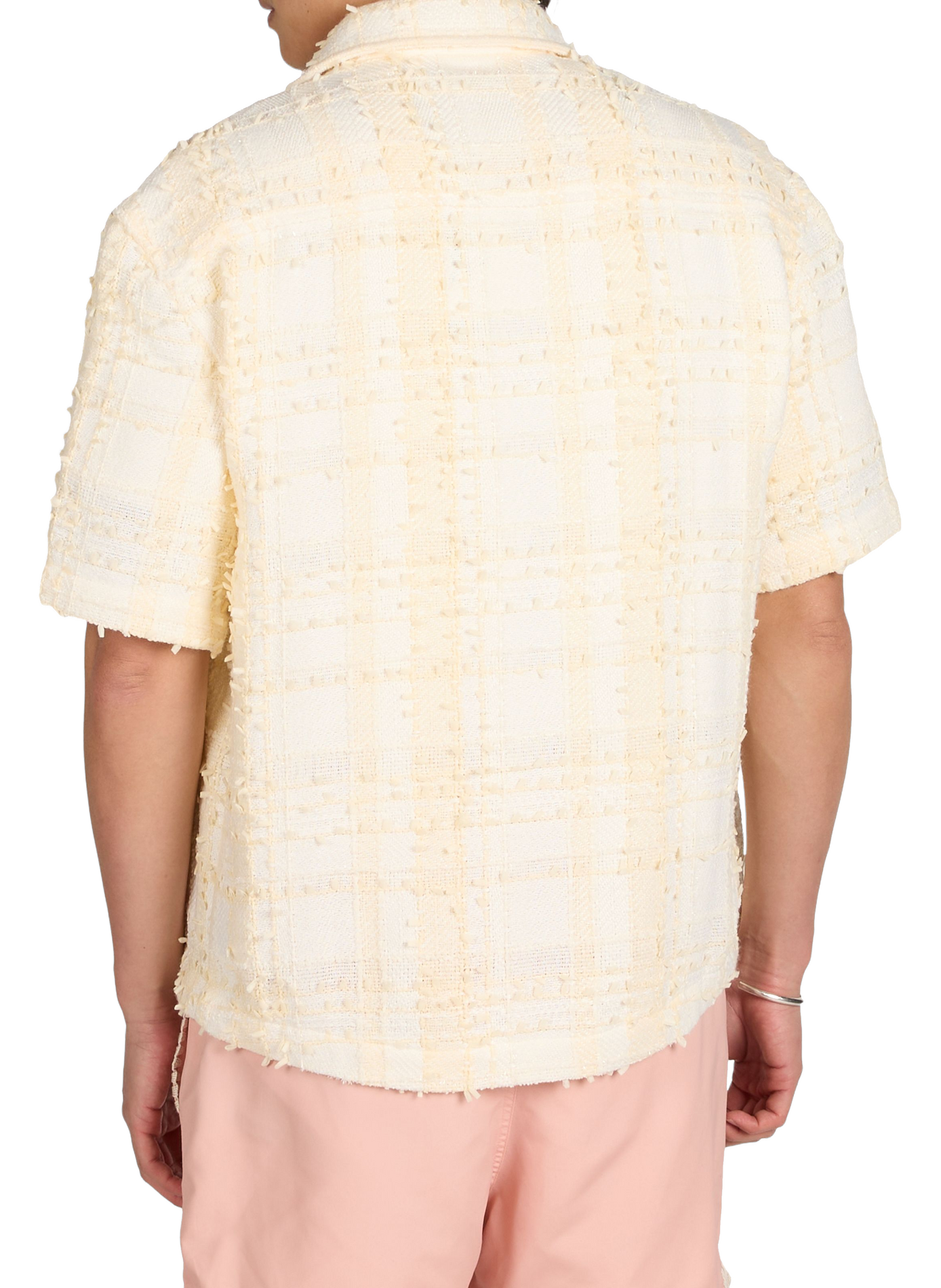 Short-sleeved tweed shirt MOUTY White