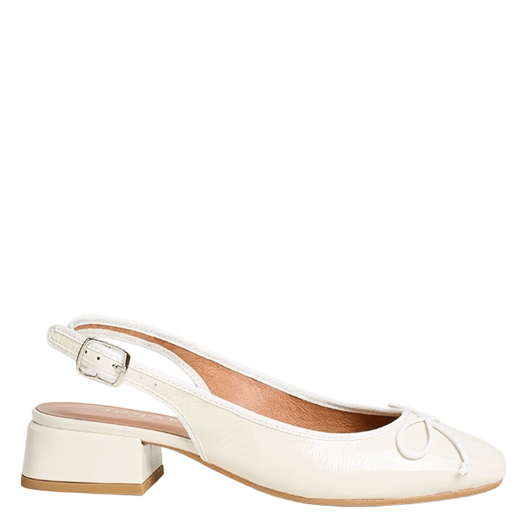 Ballerines slingbacks en cuir vernis dybilo JONAK Blanc