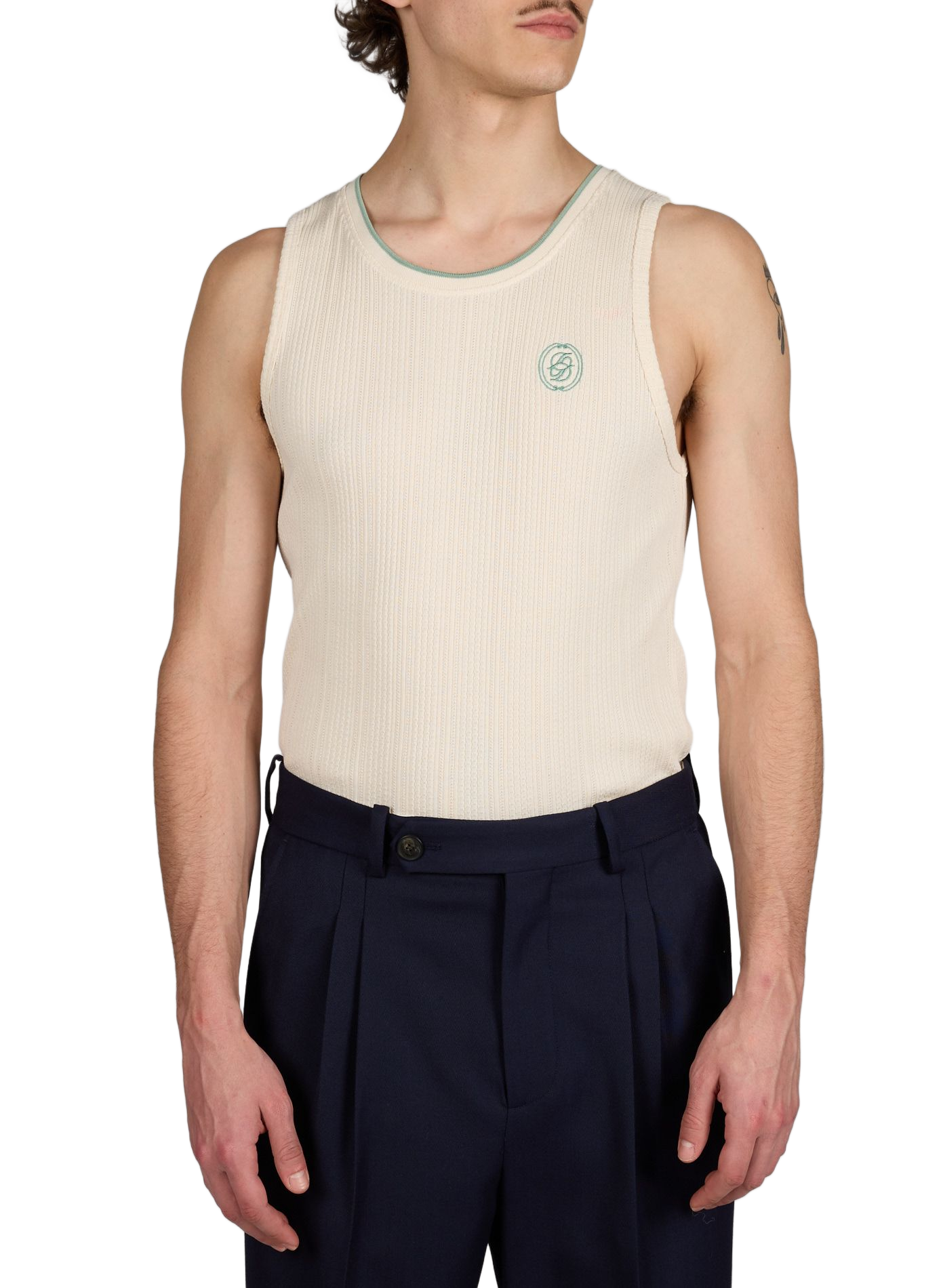 Cotton Tank Top DROLE DE MONSIEUR Beige