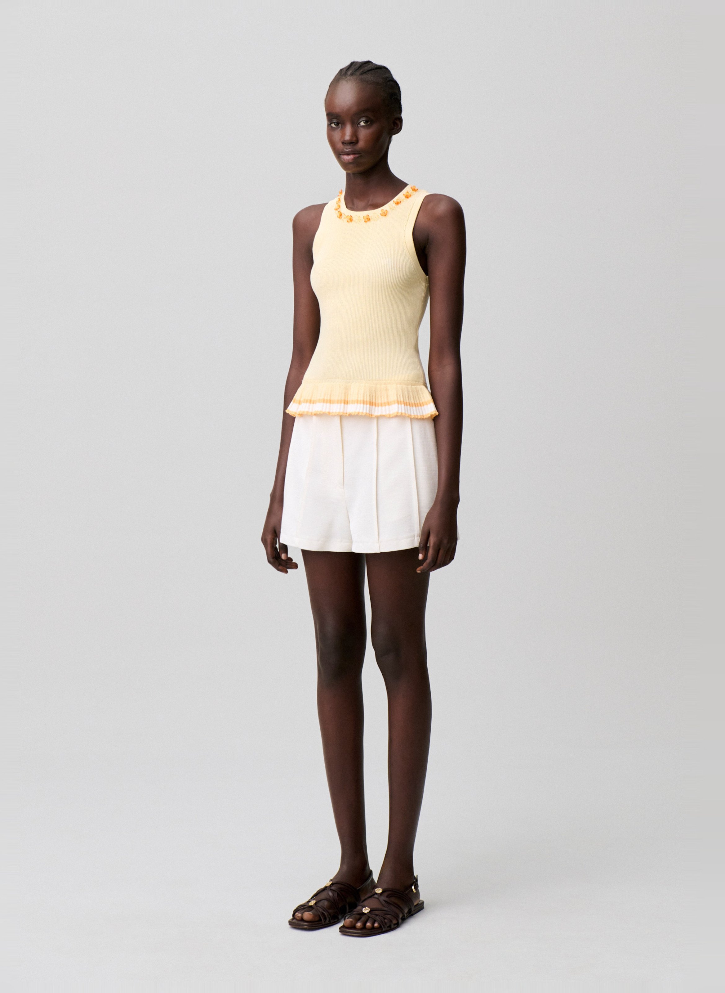 Top en maille cintré CLAUDIE PIERLOT Beige