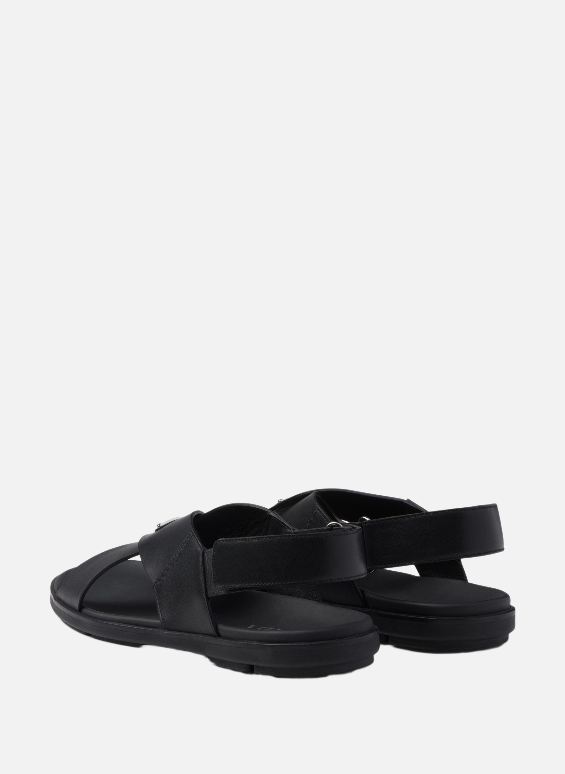 Sandales croisées en cuir PRADA Noir