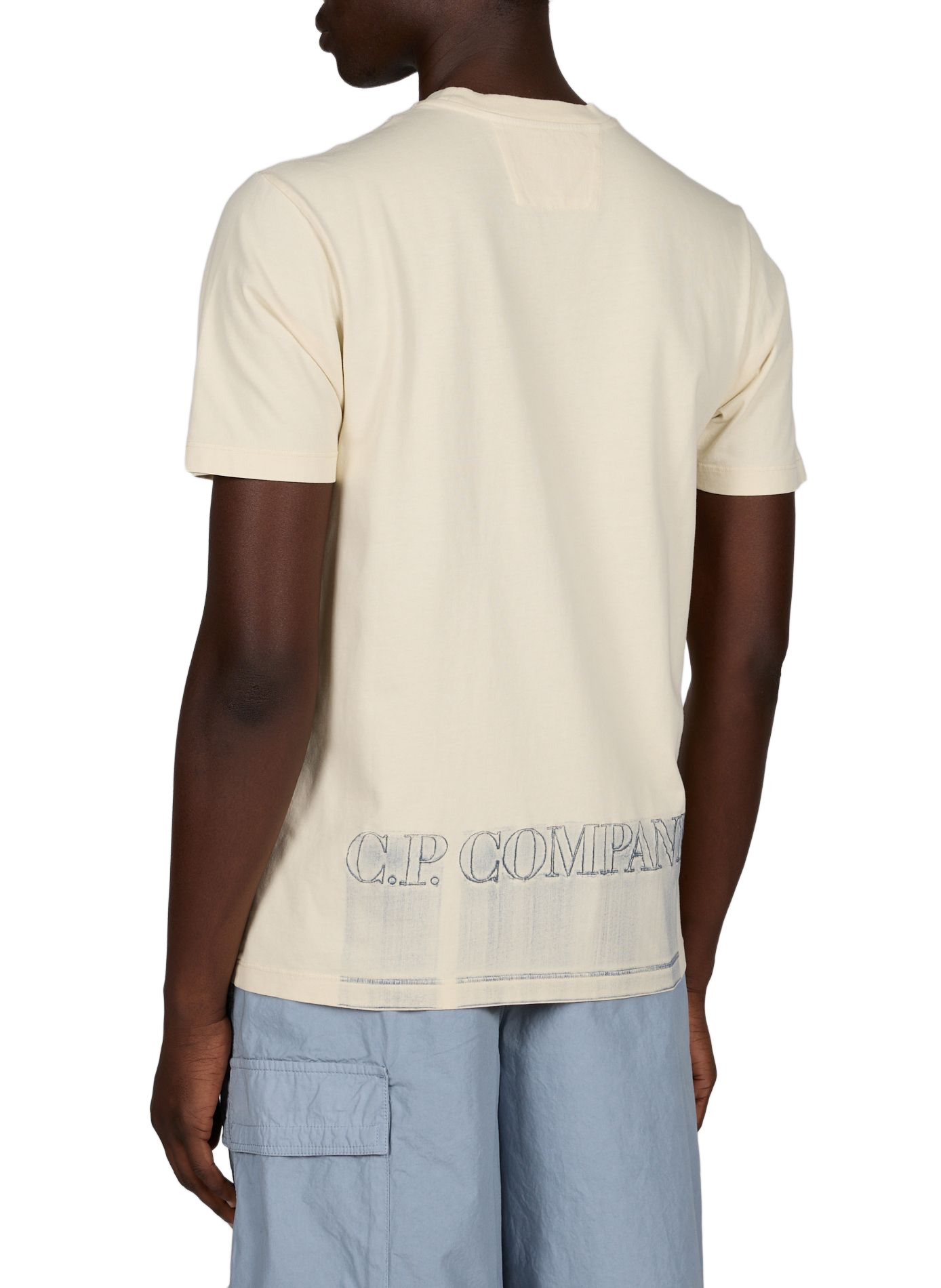 Biker-style cotton t-shirt CP COMPANY Beige