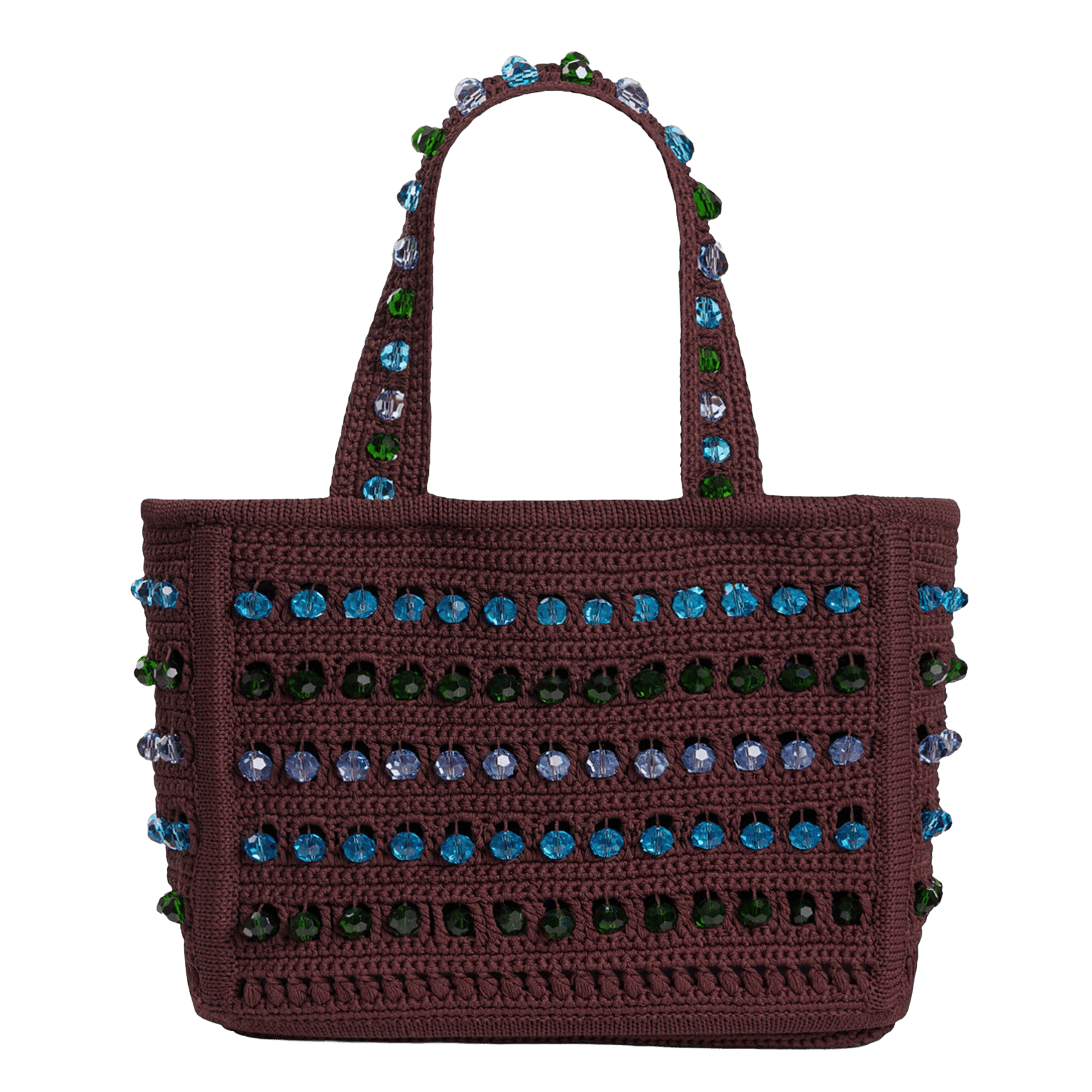 Sac crochet en perles SANDRO Marron