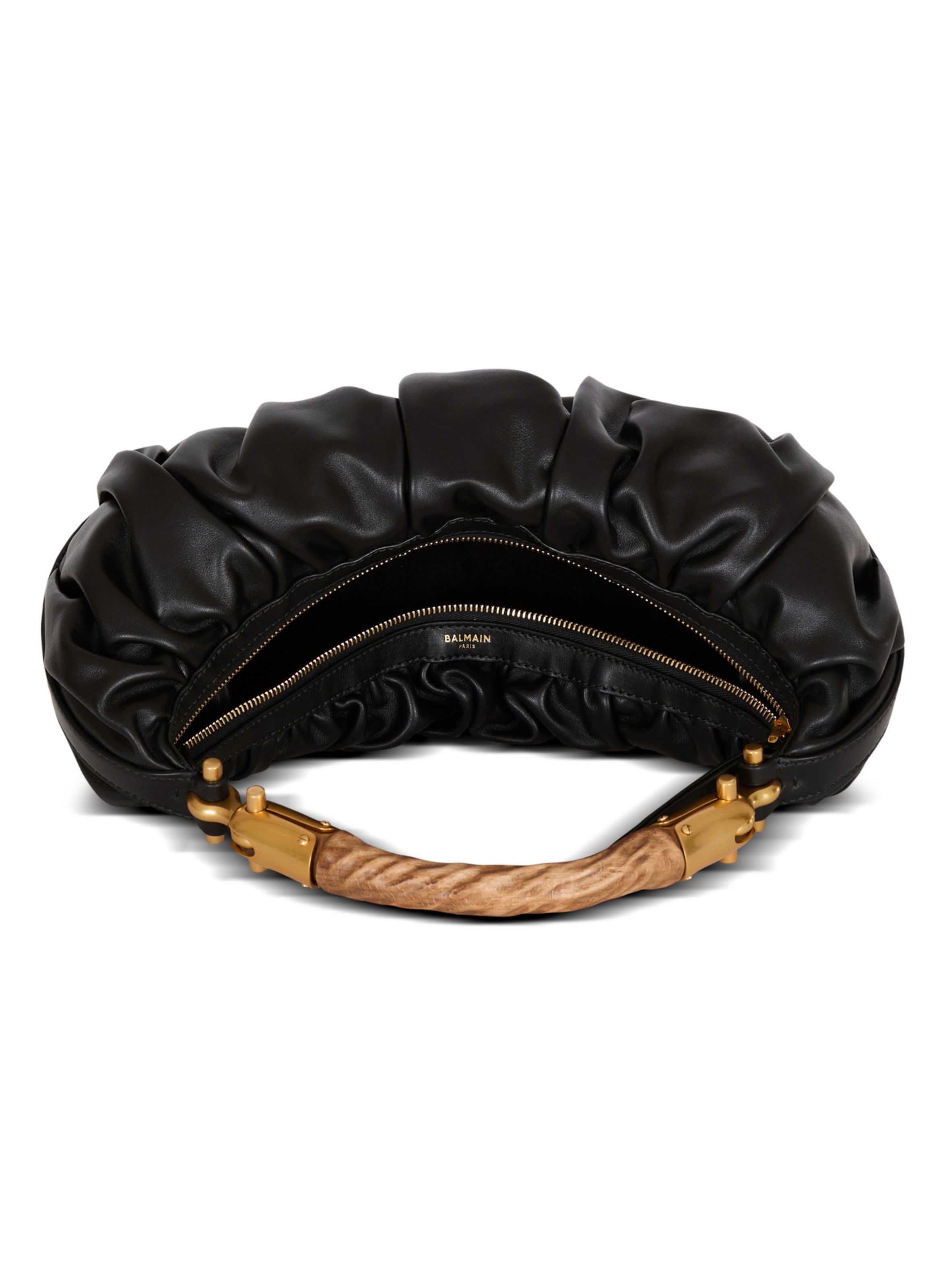 Sac ebene medium en cuir de veau BALMAIN Noir