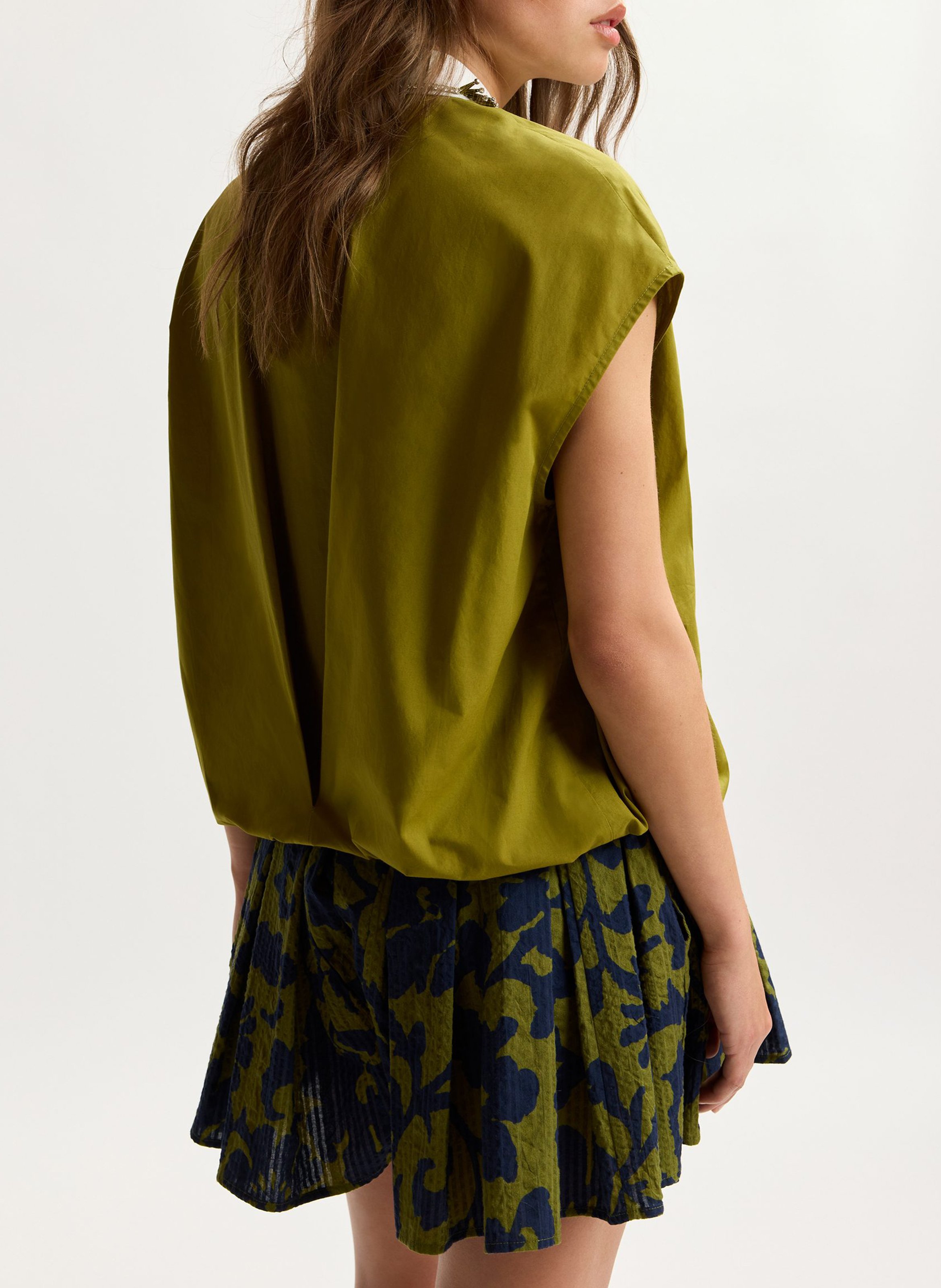 Chemise boxy à col strassé janky Vert