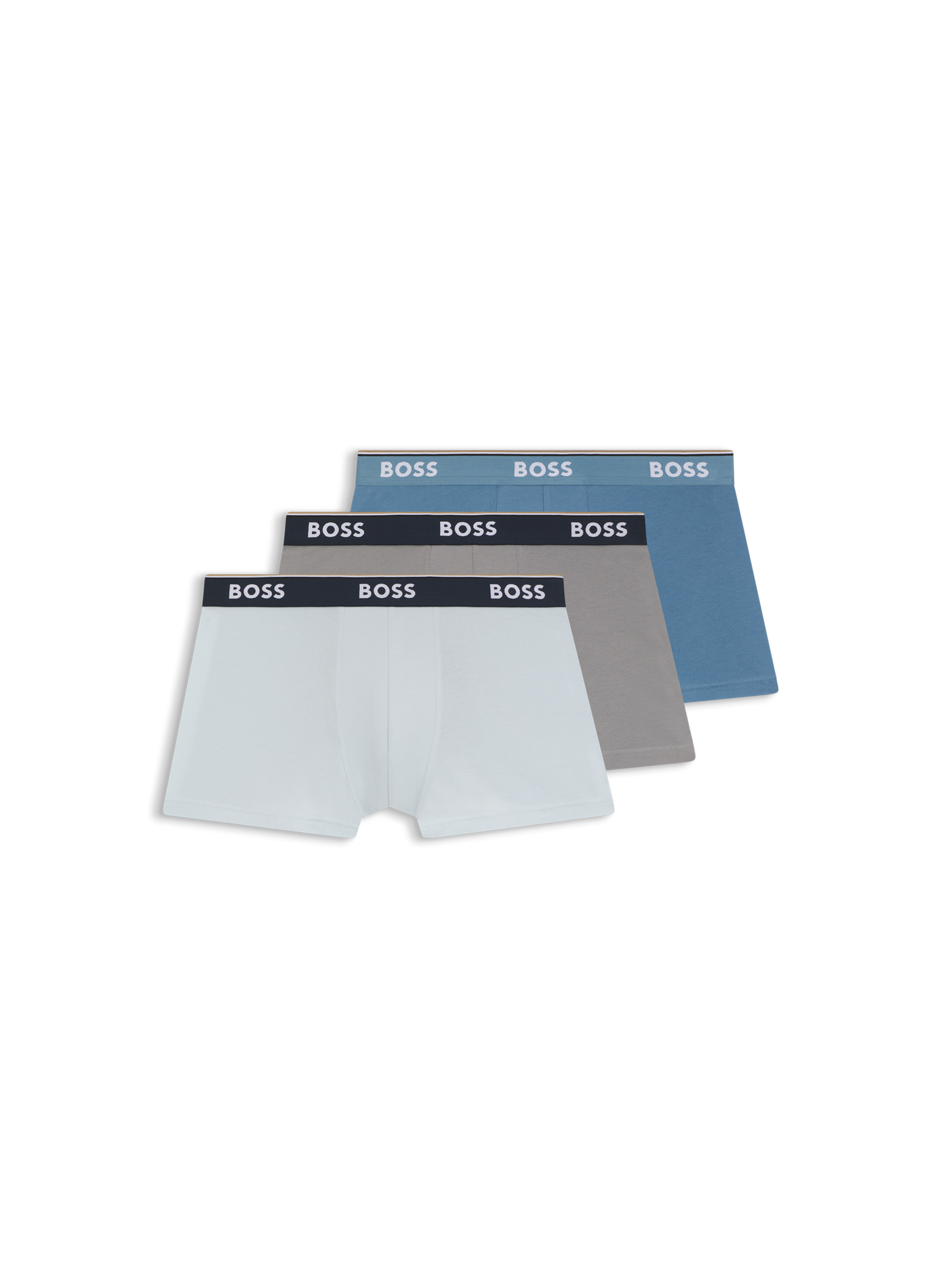 Set of 3 plain boxers in mixed cotton BOSS Multicolour
