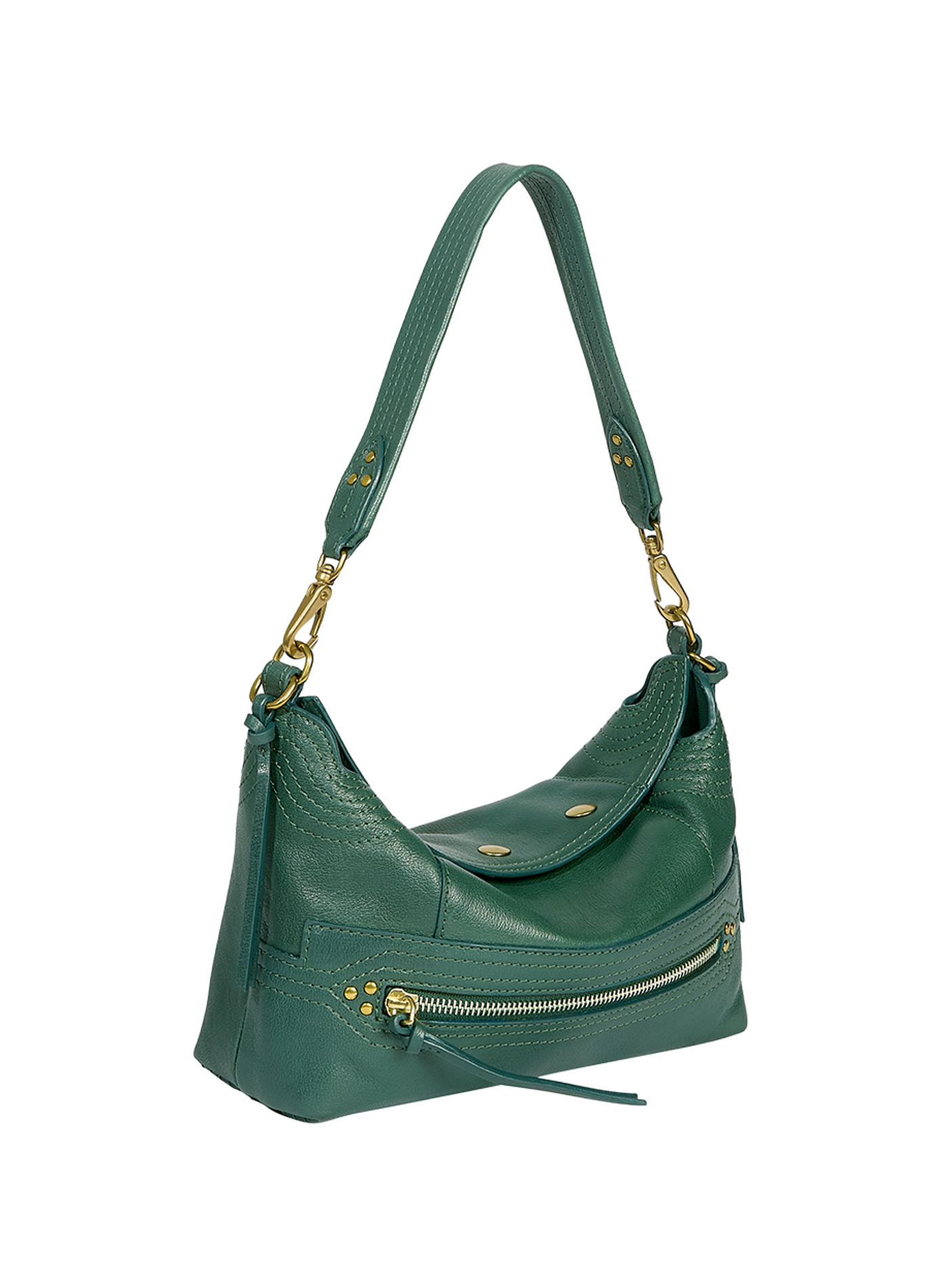Sac Lucky Hobo Small en cuir de buffle JÉRÔME DREYFUSS Vert