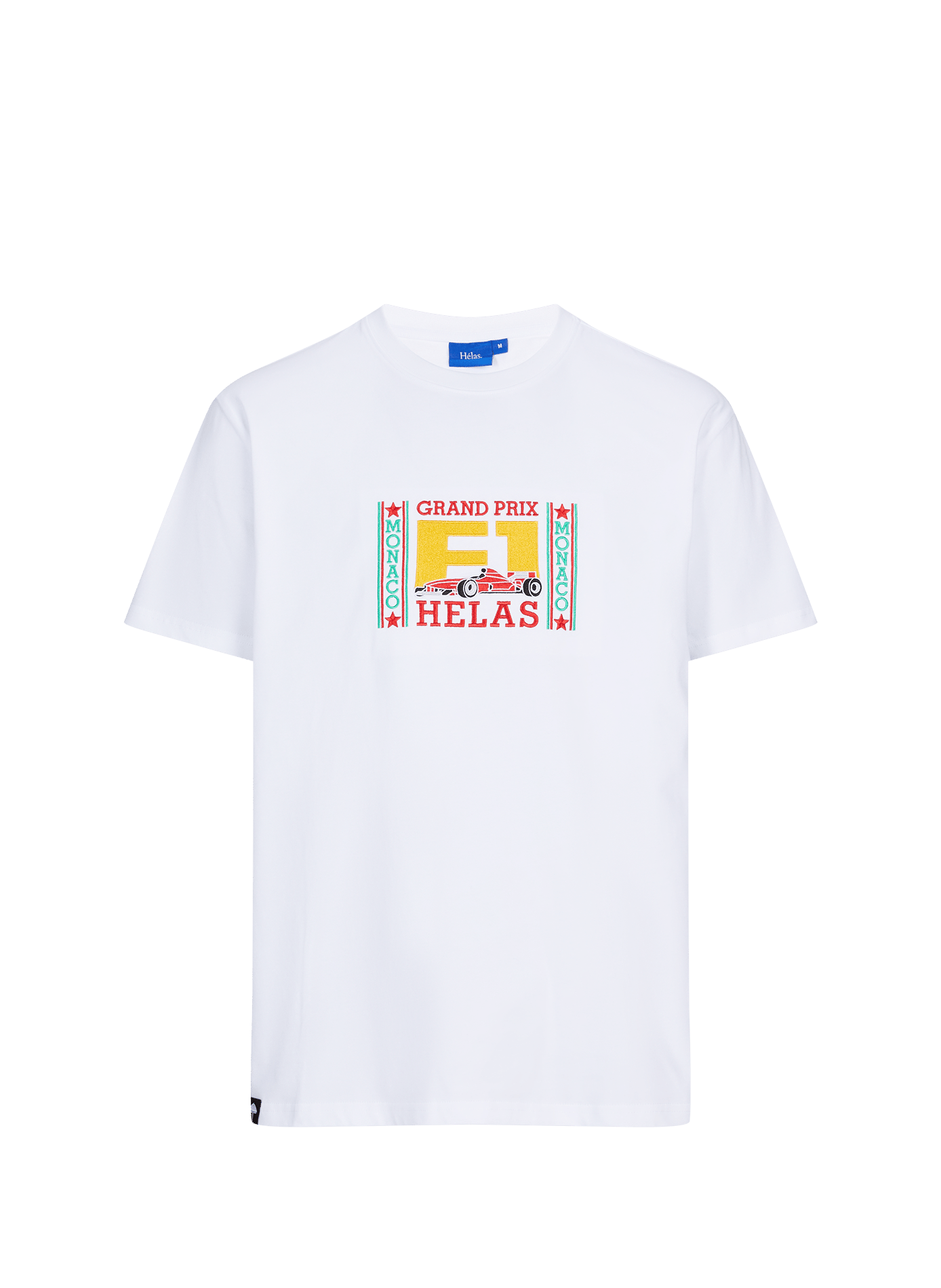 Embroidered straight t-shirt HELAS CAPS White