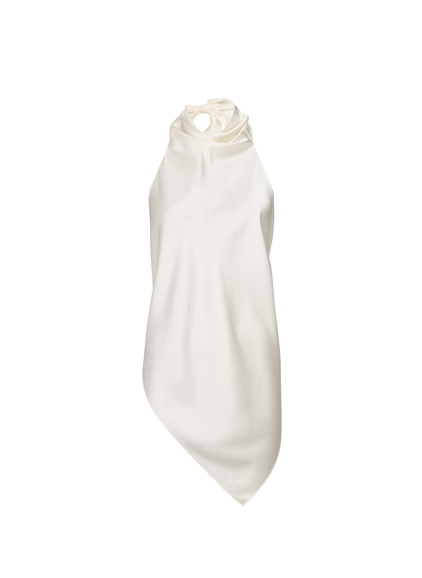 Seiden-Oberteil mit gekreuztem Rücken und Neckholder zum Binden HELMUT LANG Beige