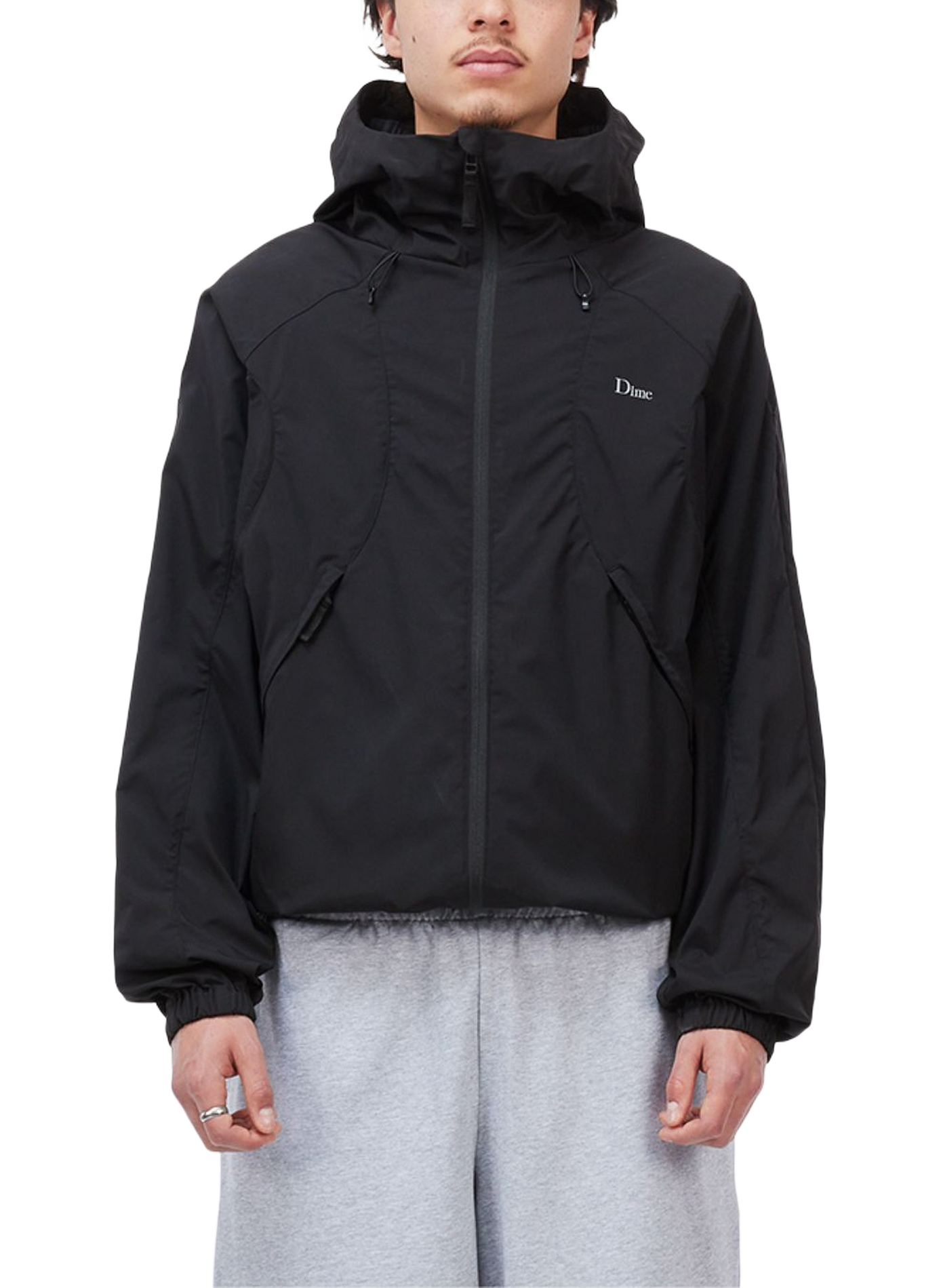 Hooded logo coat DIME Black