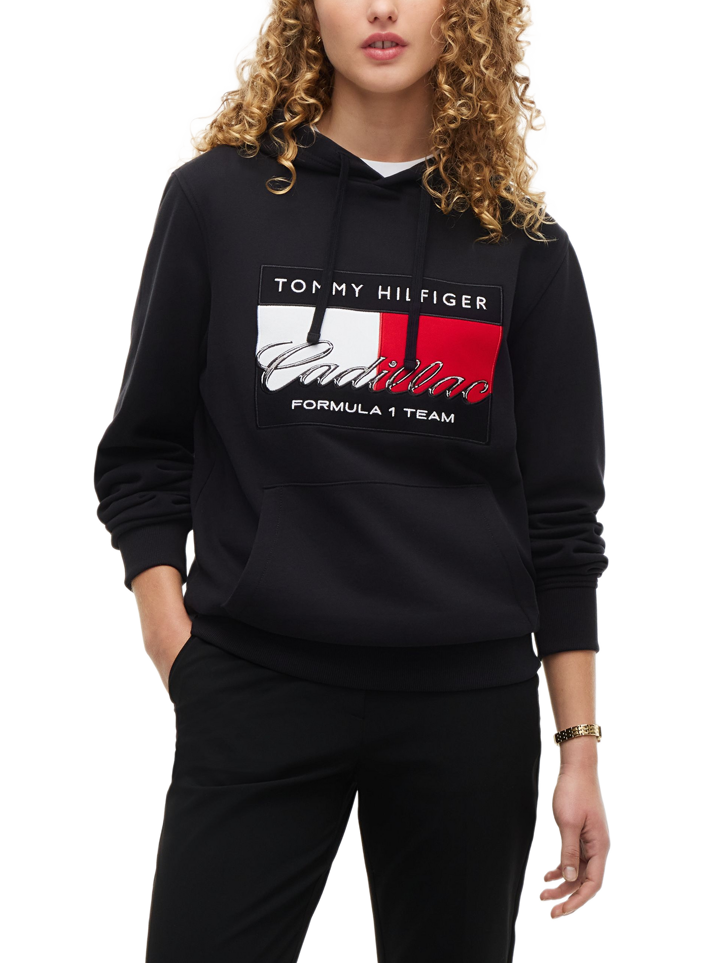 Oversized printed cotton sweatshirt TOMMY HILFIGER Black