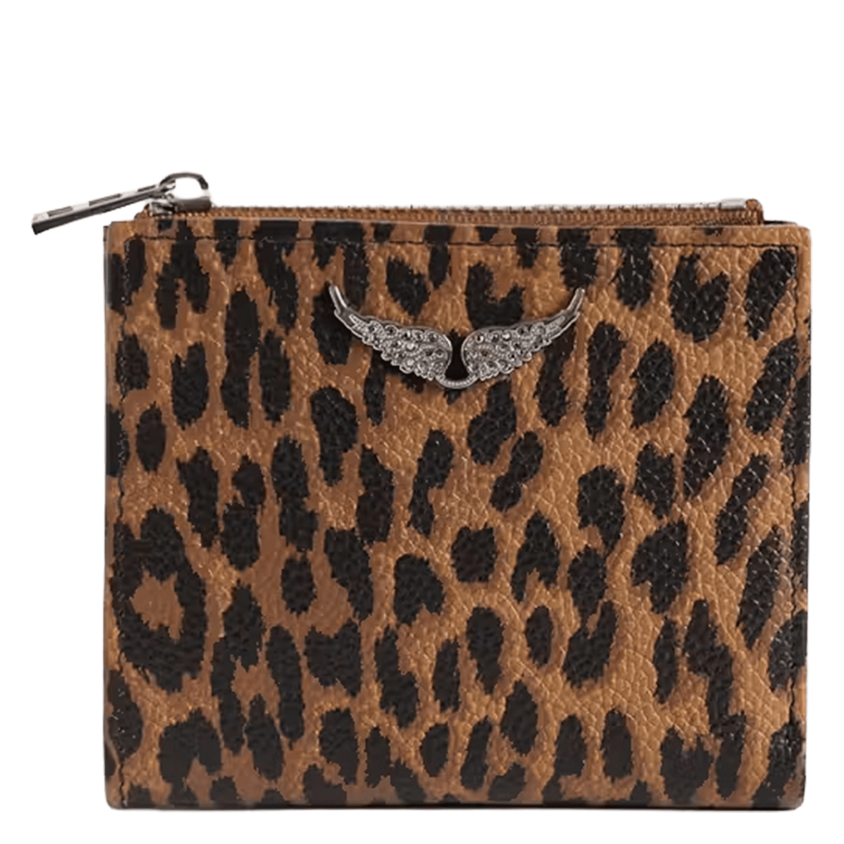 Luipaardprint leren portemonnee zv wallet ZADIG&VOLTAIRE Bruin
