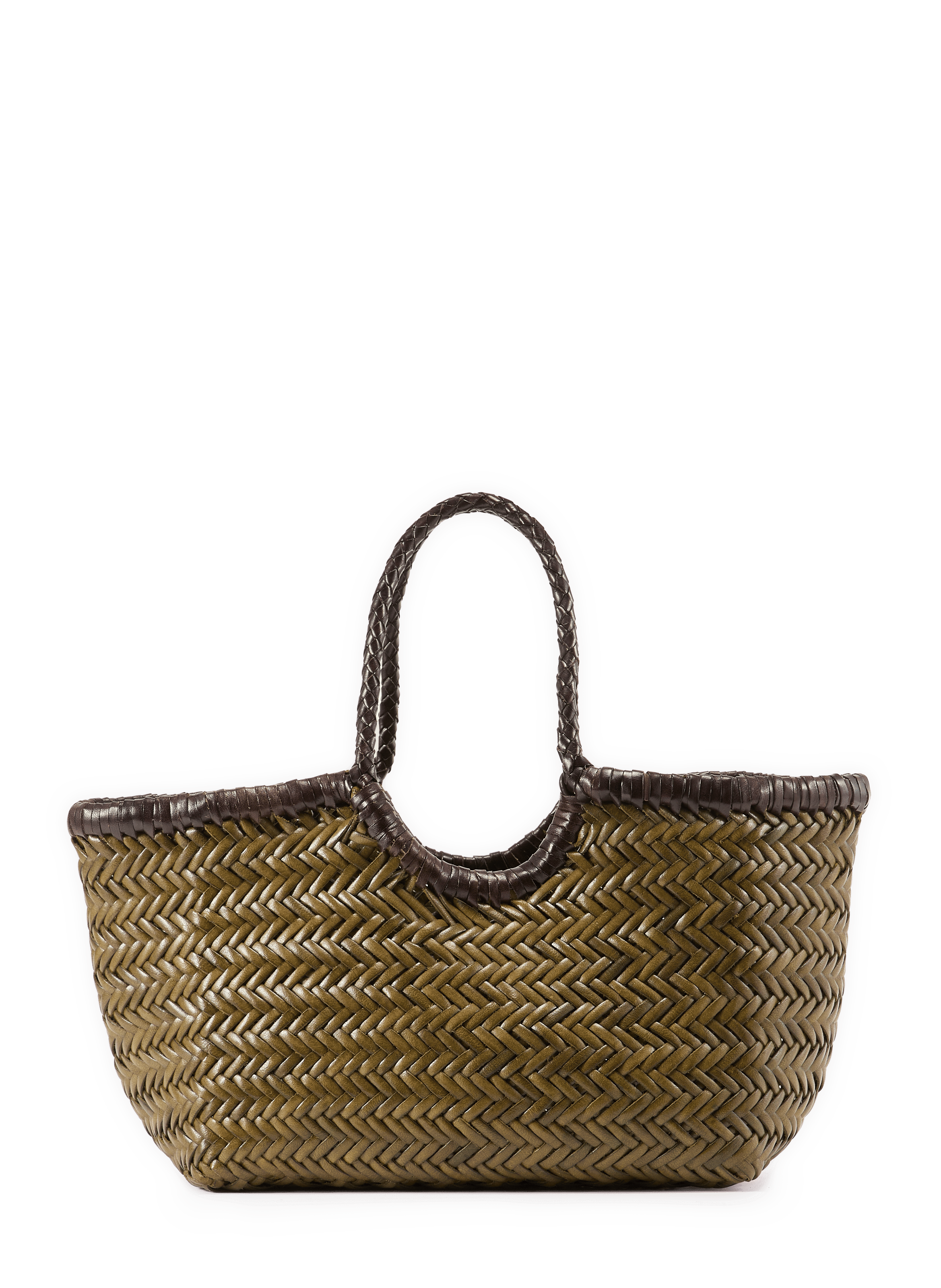 Sac tressé en cuir  DRAGON DIFFUSION Kaki
