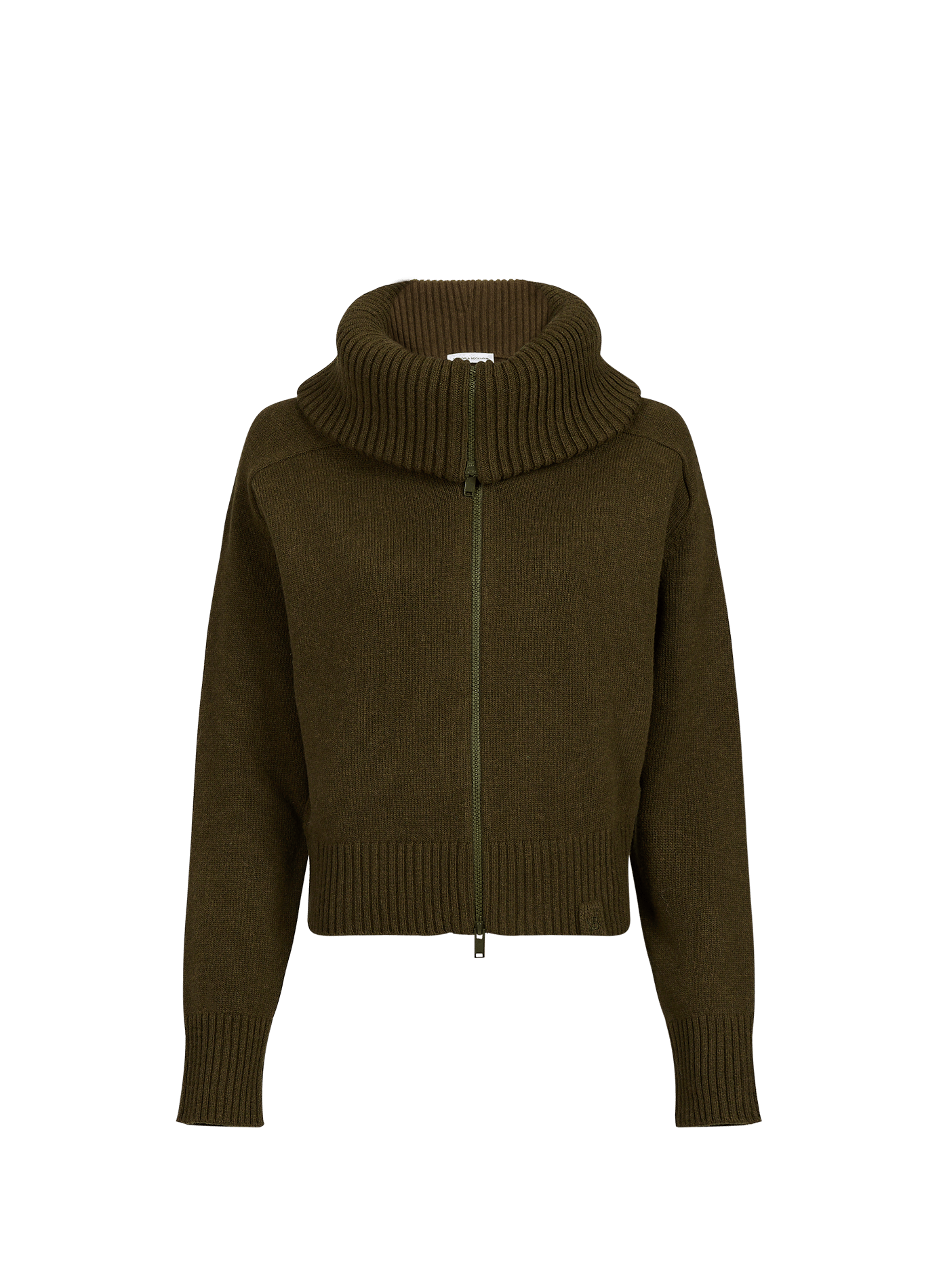 Weiter, kastiger Strickpullover mit Stehkragen aus Wollmischung. VICTORIA BECKHAM Khaki