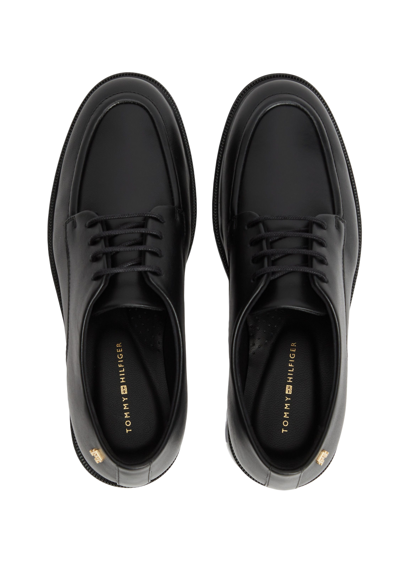 Leather lace-up derby shoes TOMMY HILFIGER Black
