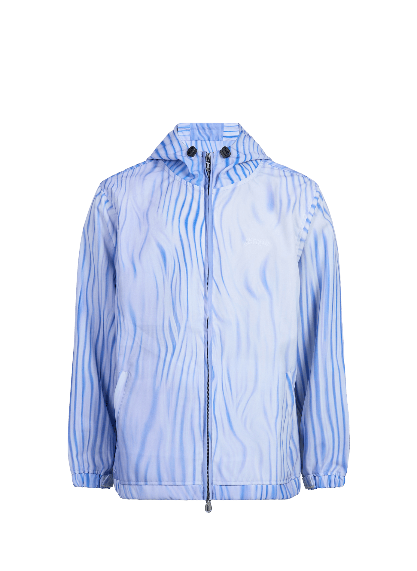 Printed hooded windbreaker jacket JACKER. Blue