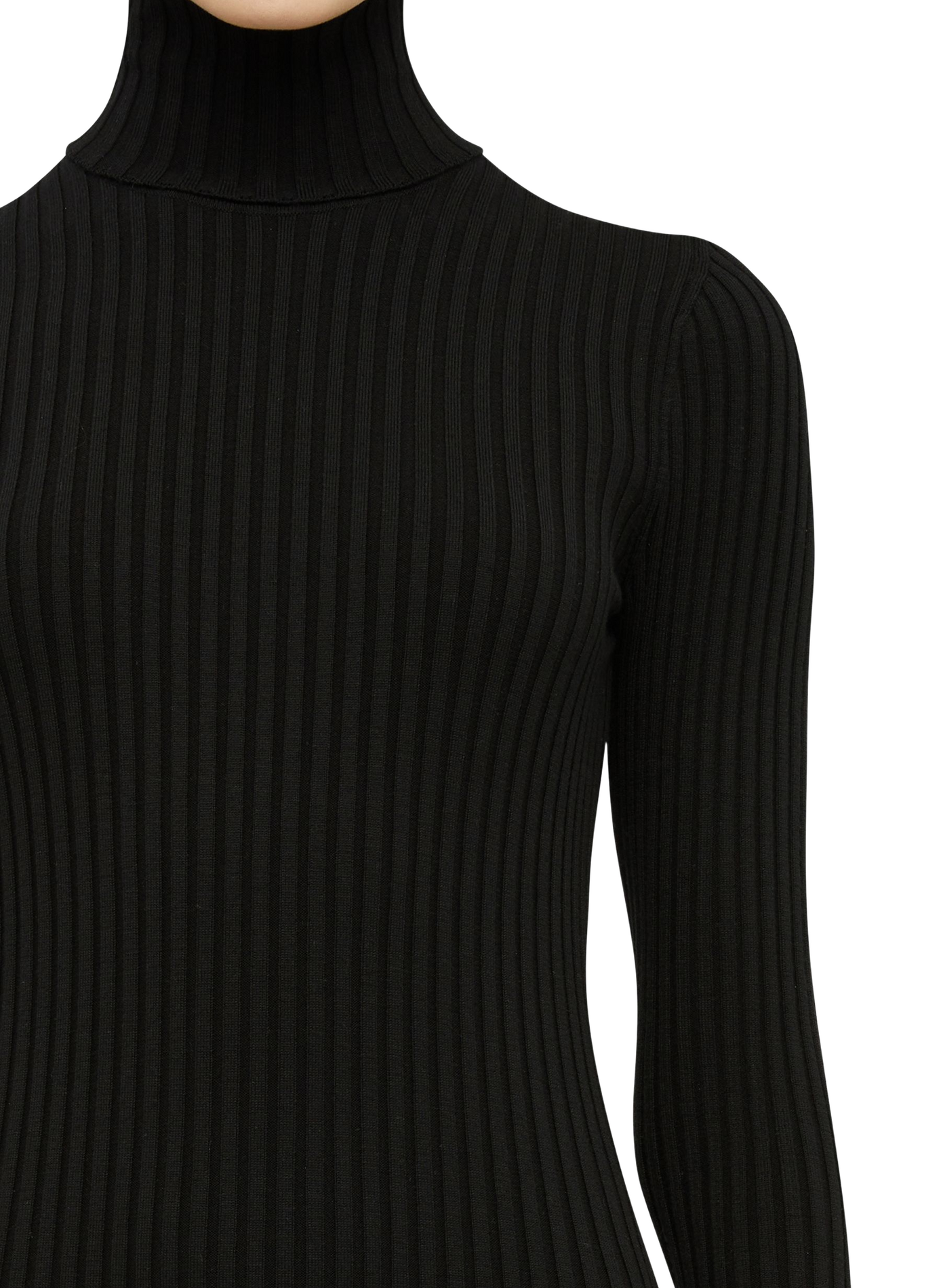 Eng anliegendes Kleid aus Schurwolle und Baumwolle-Mix WOLFORD Schwarz